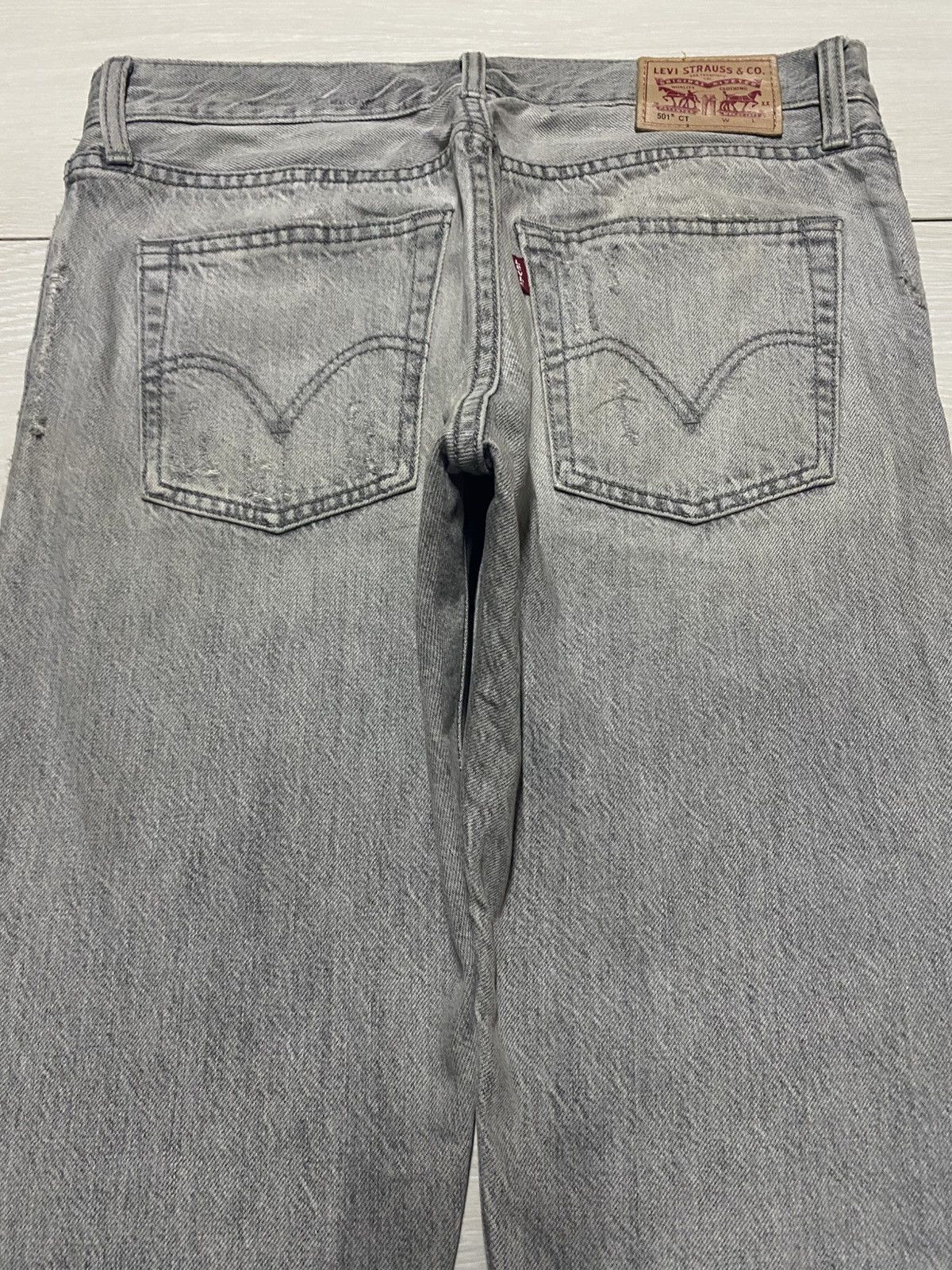 Levi's Vintage Levis 501 Ct Stone Wash Distressed Slim Jeans Size US 31 - 4 Thumbnail
