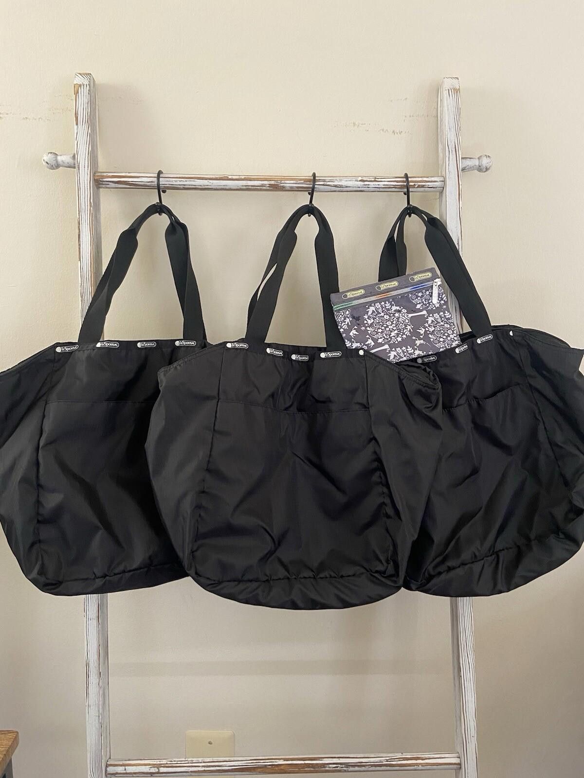 LeSportsac 4piece Lesportsac black nylon tote bags + gray pouch set Size ONE SIZE - 1 Thumbnail