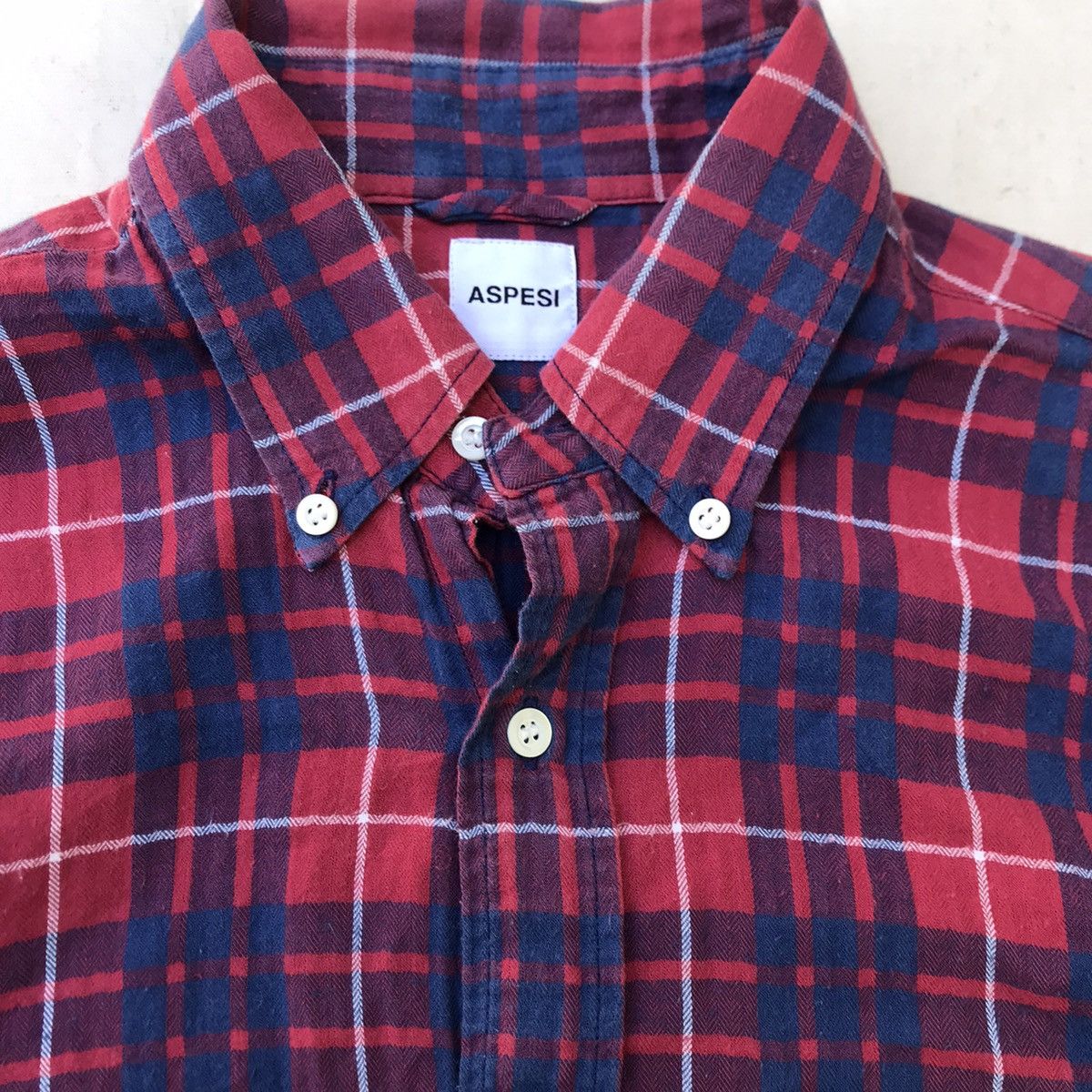 Aspesi × Flannel × Vintage Vintage aspesi alberto Aspesi Italy flannel Madrass Shirt Size US S / EU 44-46 / 1 - 2 Thumbnail