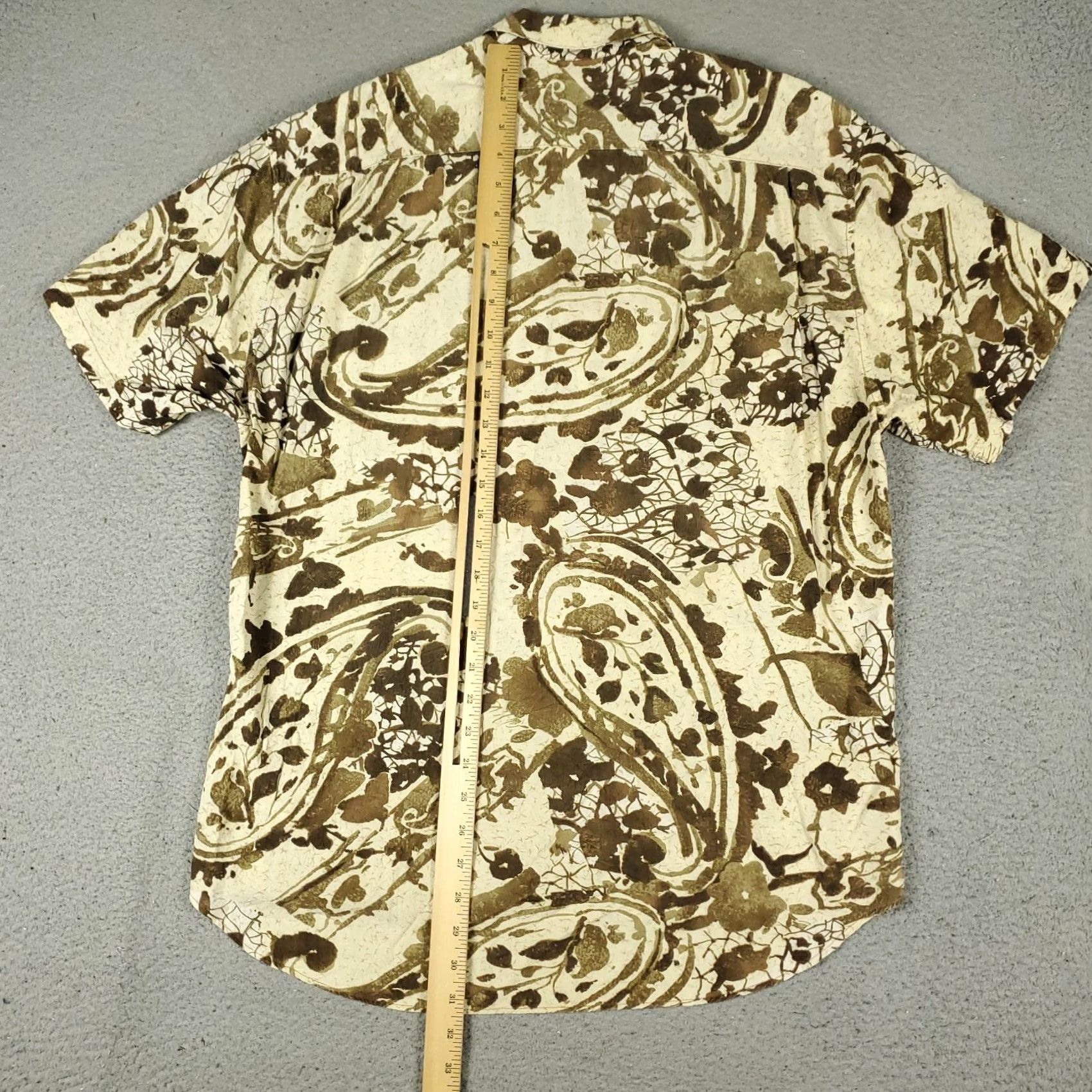 Jams World Jams World Shirt Mens Medium Beige Brown Paisley Rayon Hawaiian Button Up Size US M / EU 48-50 / 2 - 3 Thumbnail