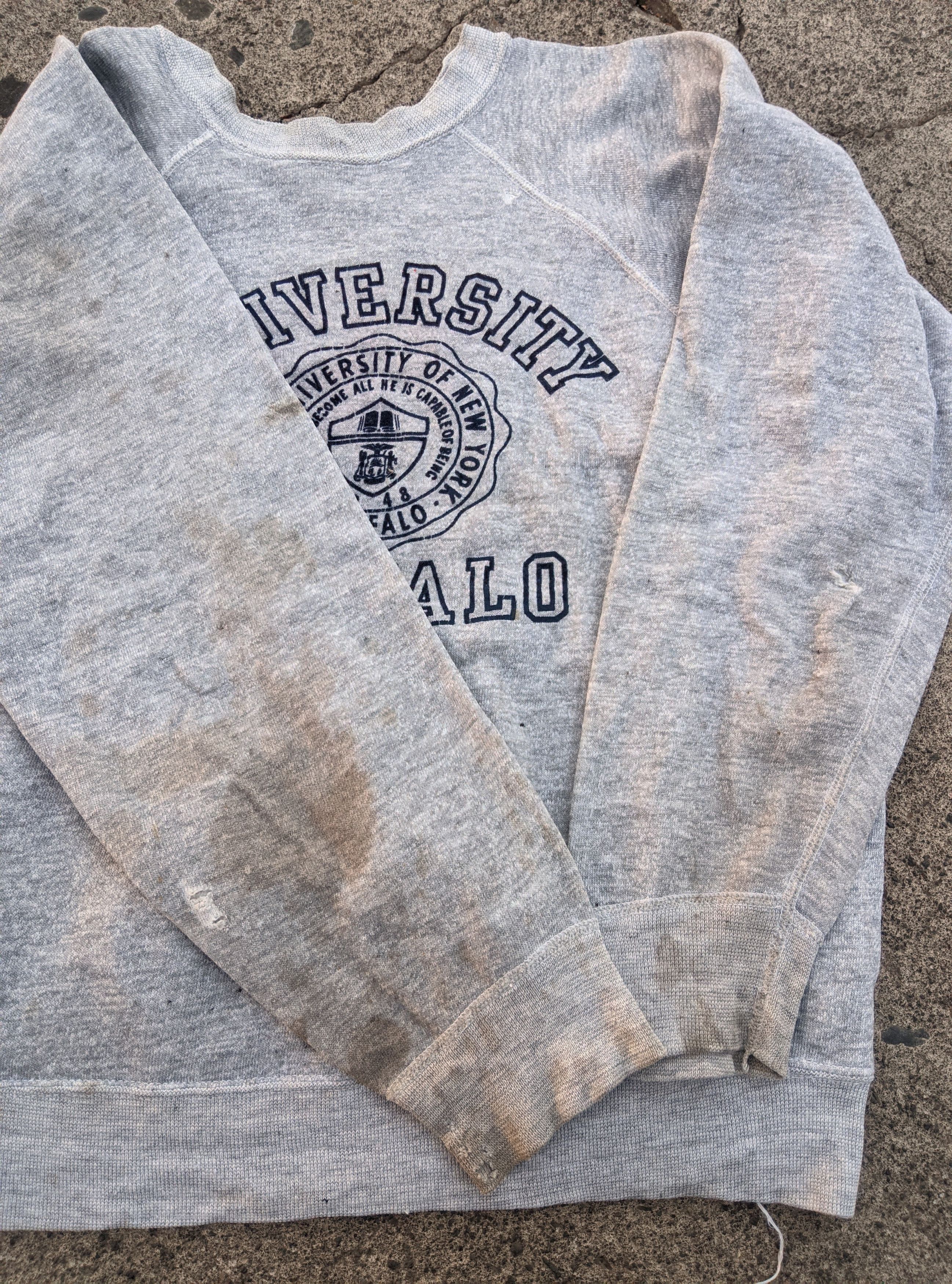 Vintage Vintage 60s distressed Buffalo university sweatshirt thrash Size US XL / EU 56 / 4 - 12 Thumbnail
