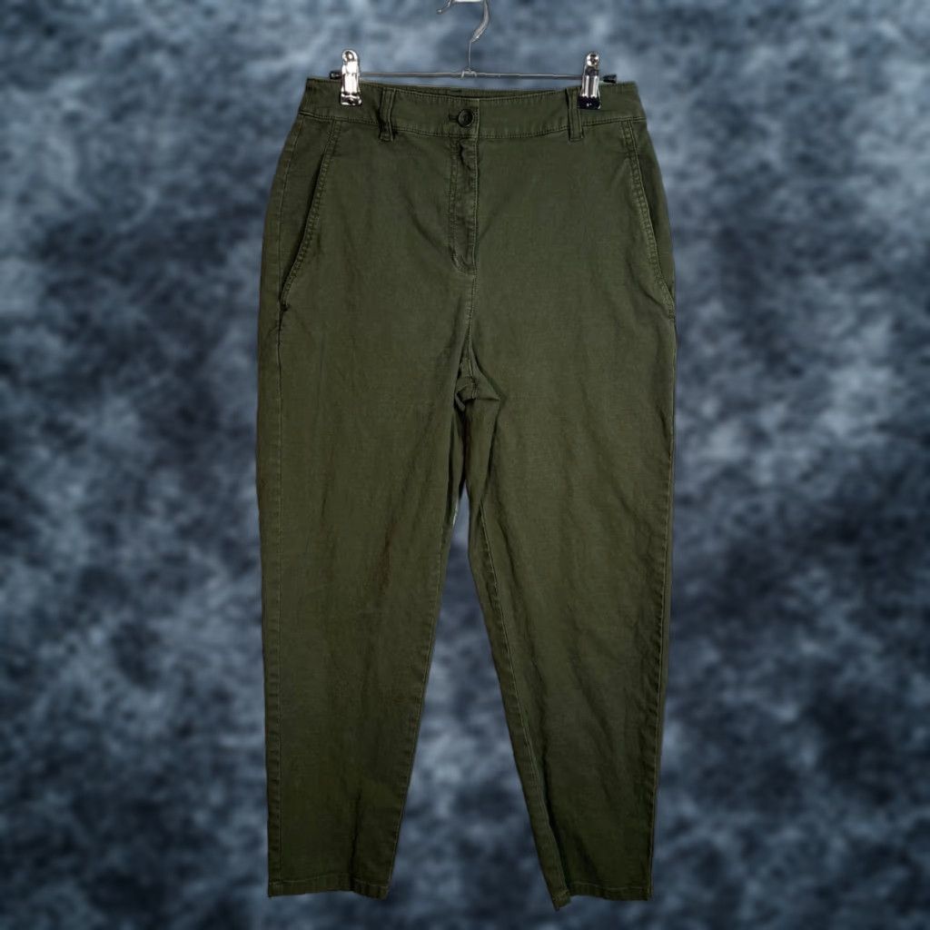 Eileen Fisher EILEEN FISHER Olive Green Organic Cotton Hemp Blend Tapered Pants Size 2 Womens Size 26" / US 2 / IT 38 - 1 Thumbnail