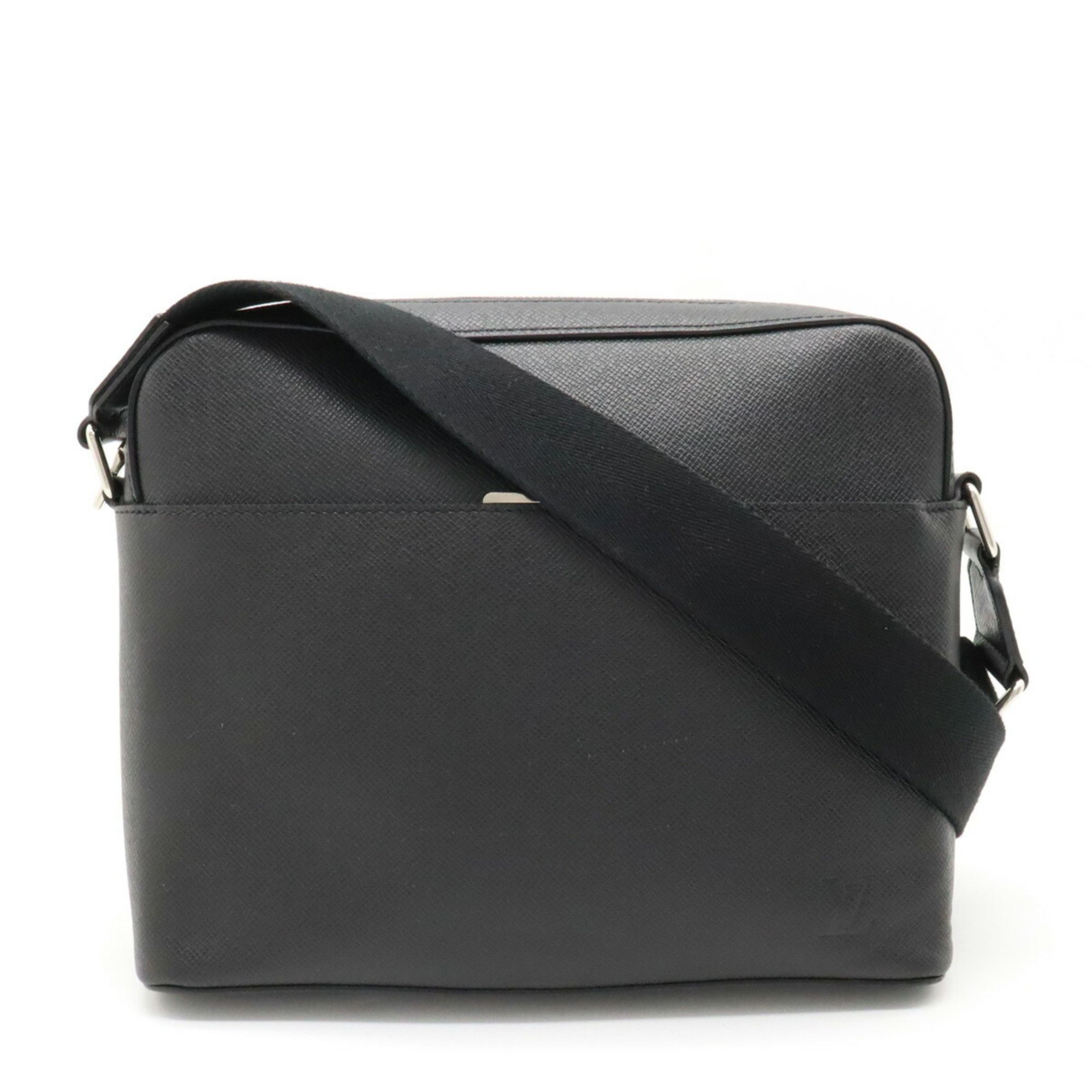 image of Louis Vuitton Taiga Anton Pm Shoulder Bag Leather Ardoise Black M33427, Women's