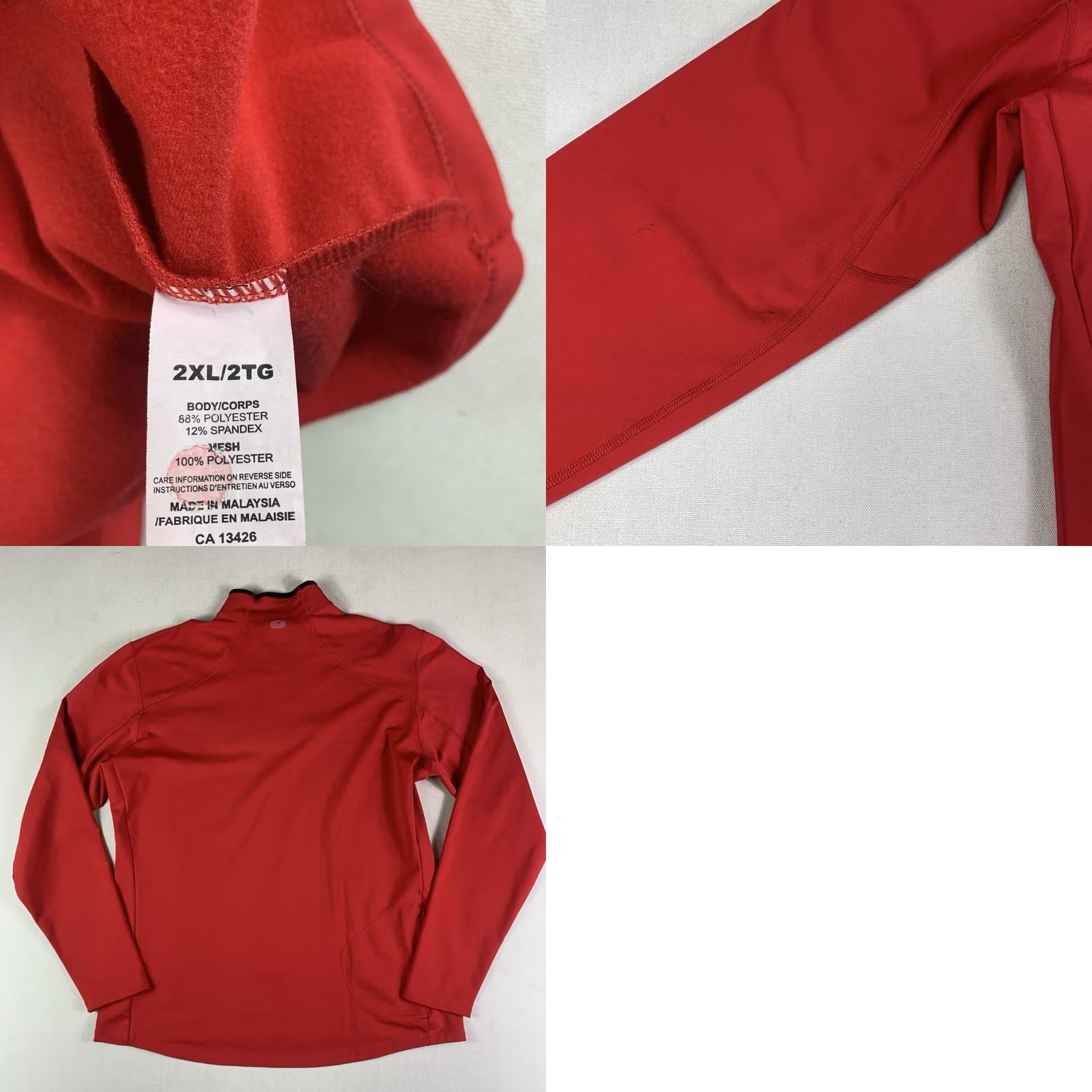 Vintage SUGOI 1/4 Zip Pullover Mens 2XL Red Long Sleeve Activewear Cycling Mock Neck Fleece Zipper Logo Sweatshirt Size US XXL / EU 58 / 5 - 8 Thumbnail