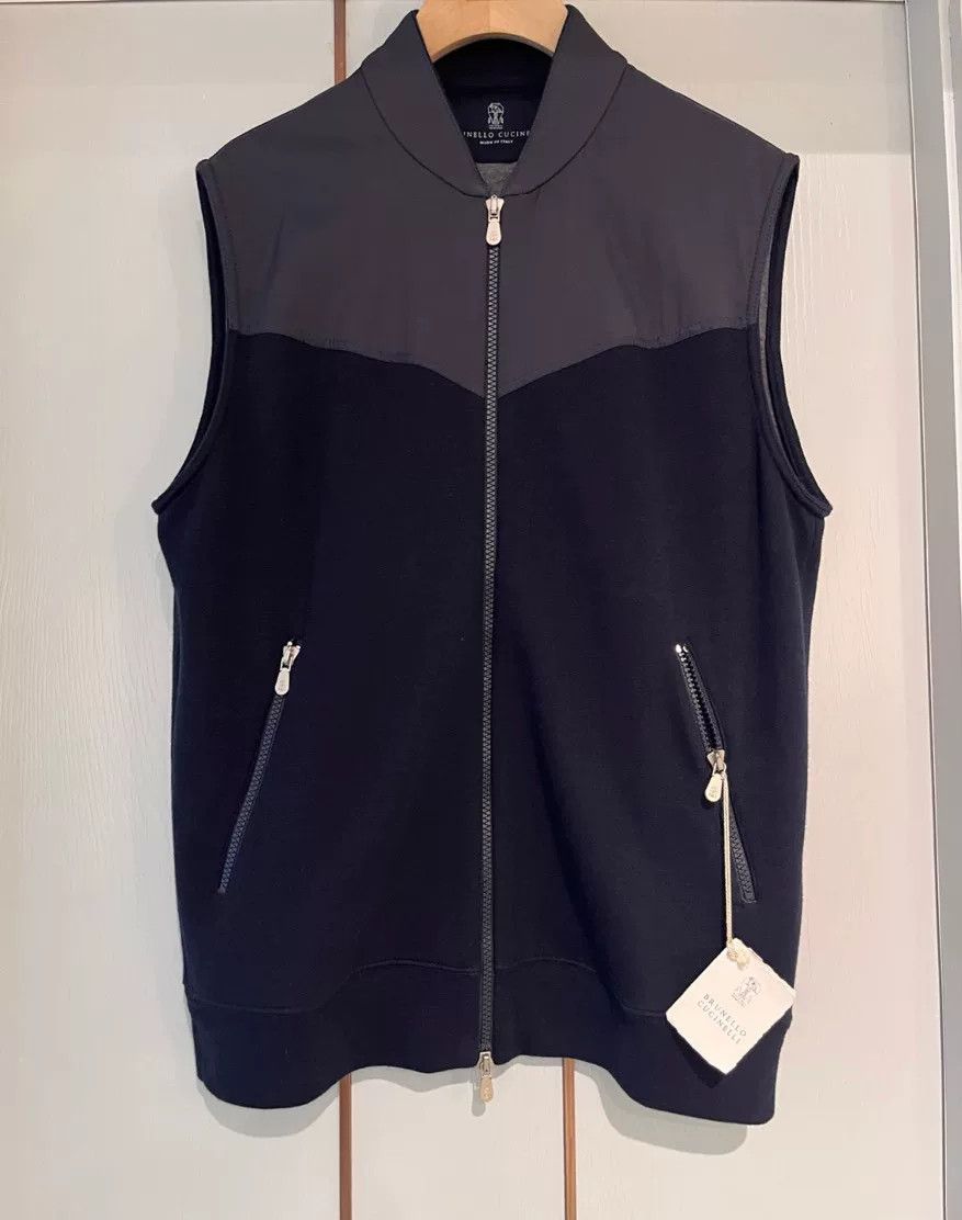 Brunello Cucinelli Brunello Cucinelli Blue Sleeveless Vest Size US S / EU 44-46 / 1 - 1 Thumbnail