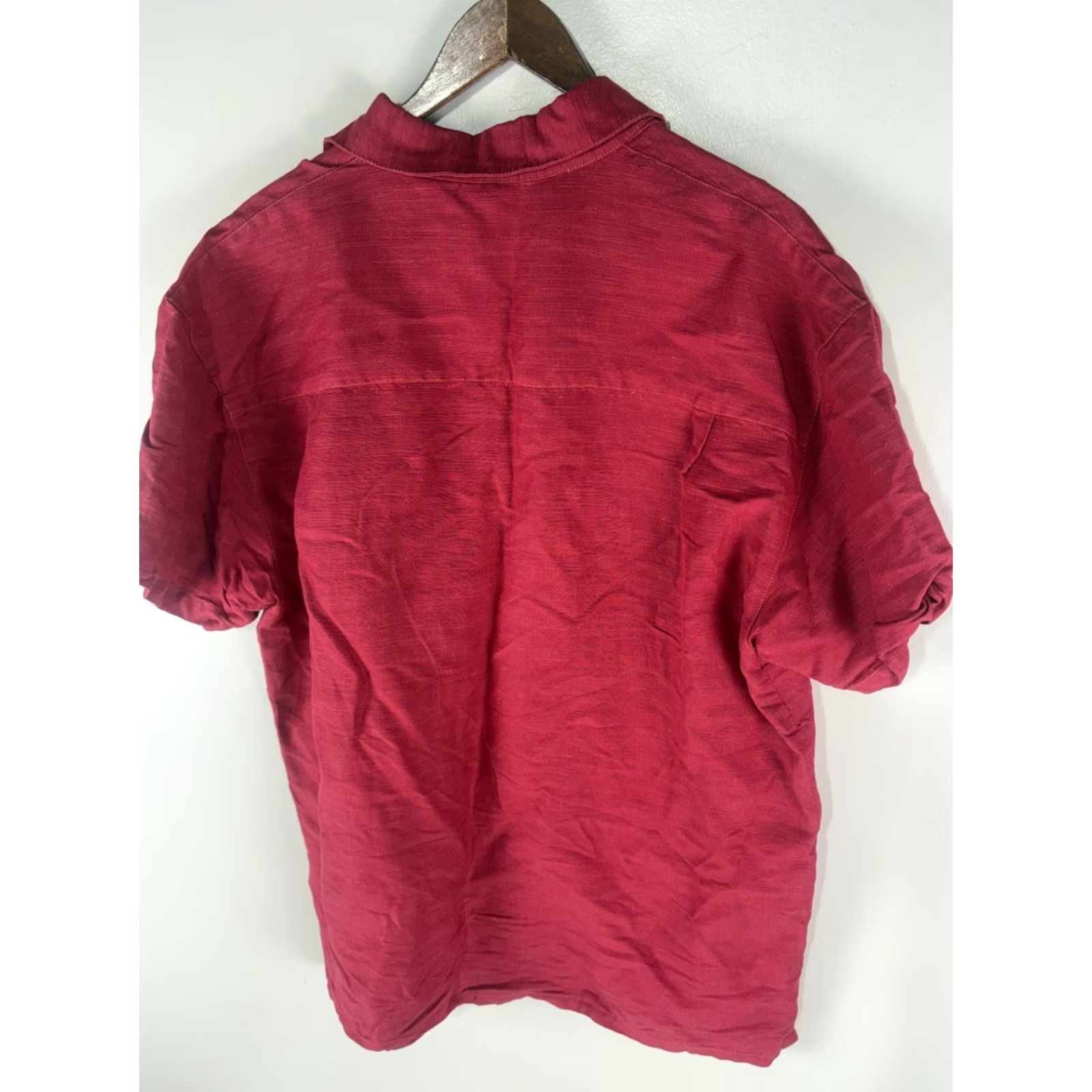 KAVU KAVU Men's Short Sleeve Button-Up Shirt L Red Bamboo Viscose Casual Travel Summer Size US L / EU 52-54 / 3 - 5 Thumbnail