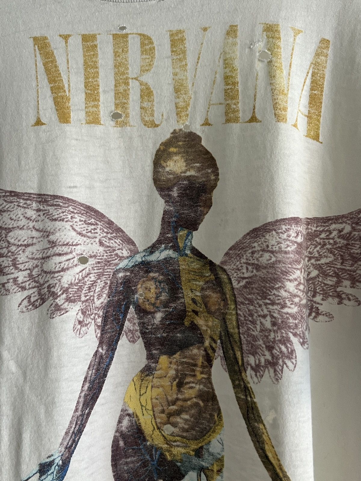Band Tees × Nirvana × Vintage 1993 Vintage Nirvana In Utero Tee Size US XL / EU 56 / 4 - 3 Thumbnail
