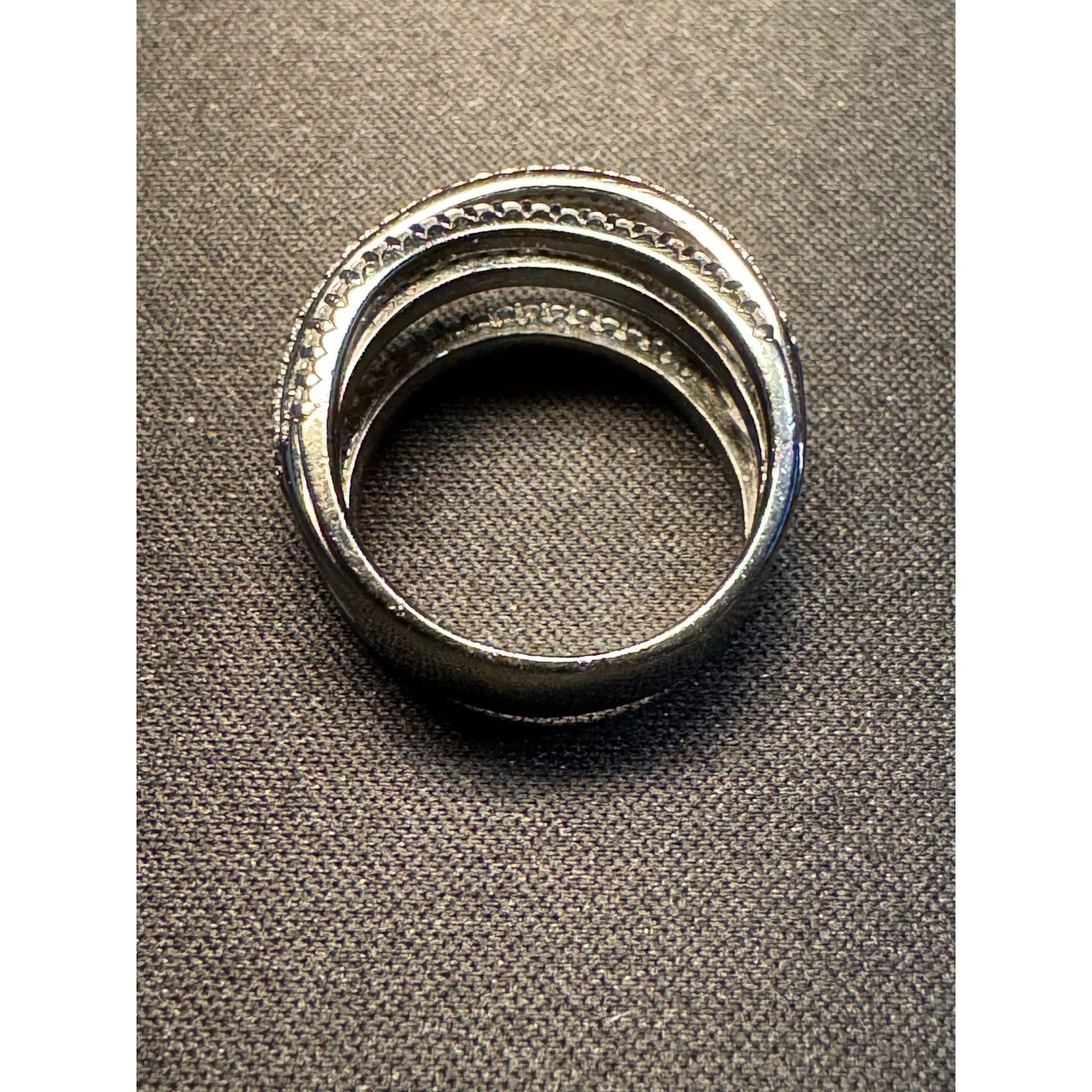 Other 925 Silver Diamond Rhodium Plated Over Silver Ring Size 8 Size ONE SIZE - 3 Thumbnail