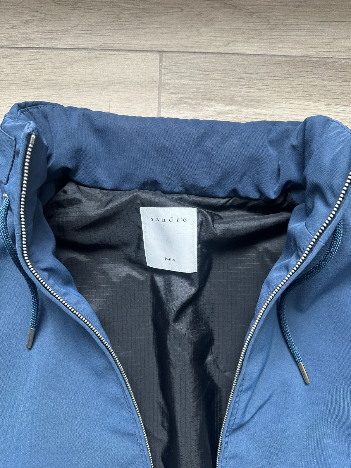 Sandro Sandro Blue Twill Hooded Jacket Size US S / EU 44-46 / 1 - 4 Thumbnail
