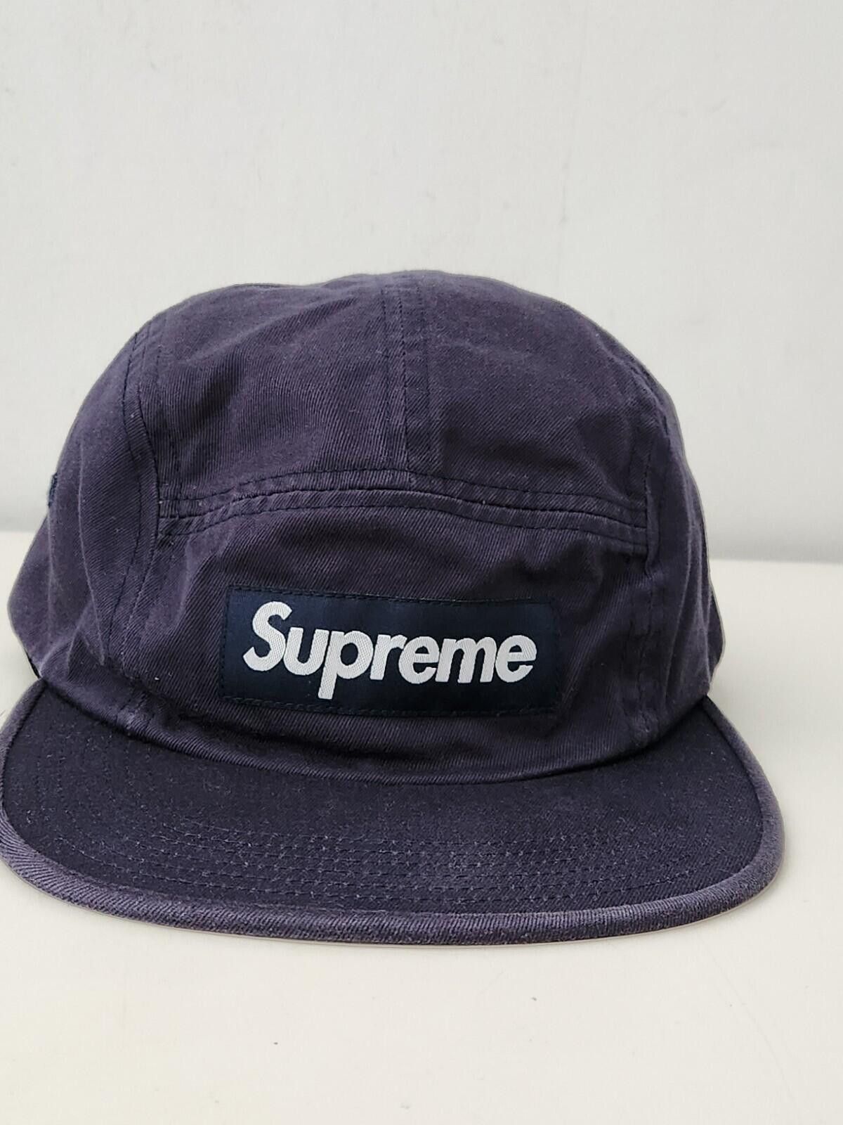 Supreme Black Washed Chino Twill Camp Cap W/ Red Box Logo | Grailed