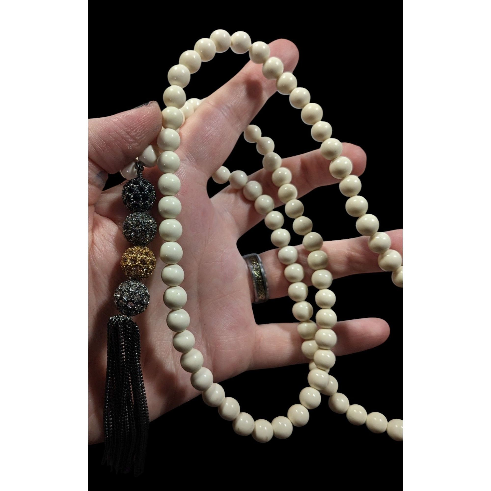 Other Boho Chic Stone Beaded Necklace With Metallic Rhinestone Bea Size ONE SIZE - 4 Thumbnail