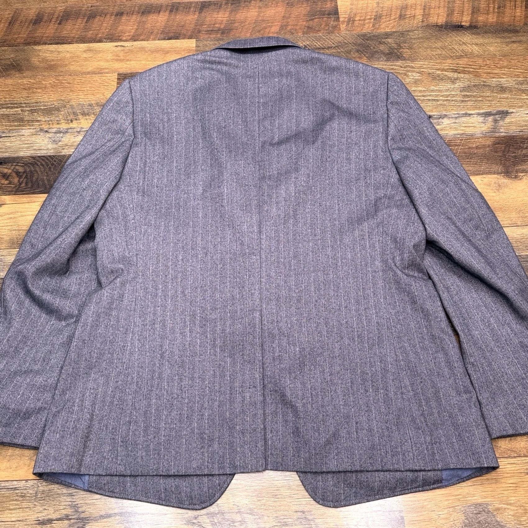 Banana Republic Banana Republic Gray Herringbone Cotton Italian Fabric Tailored Fit Blazer 48R Men Size 48R - 2 Thumbnail