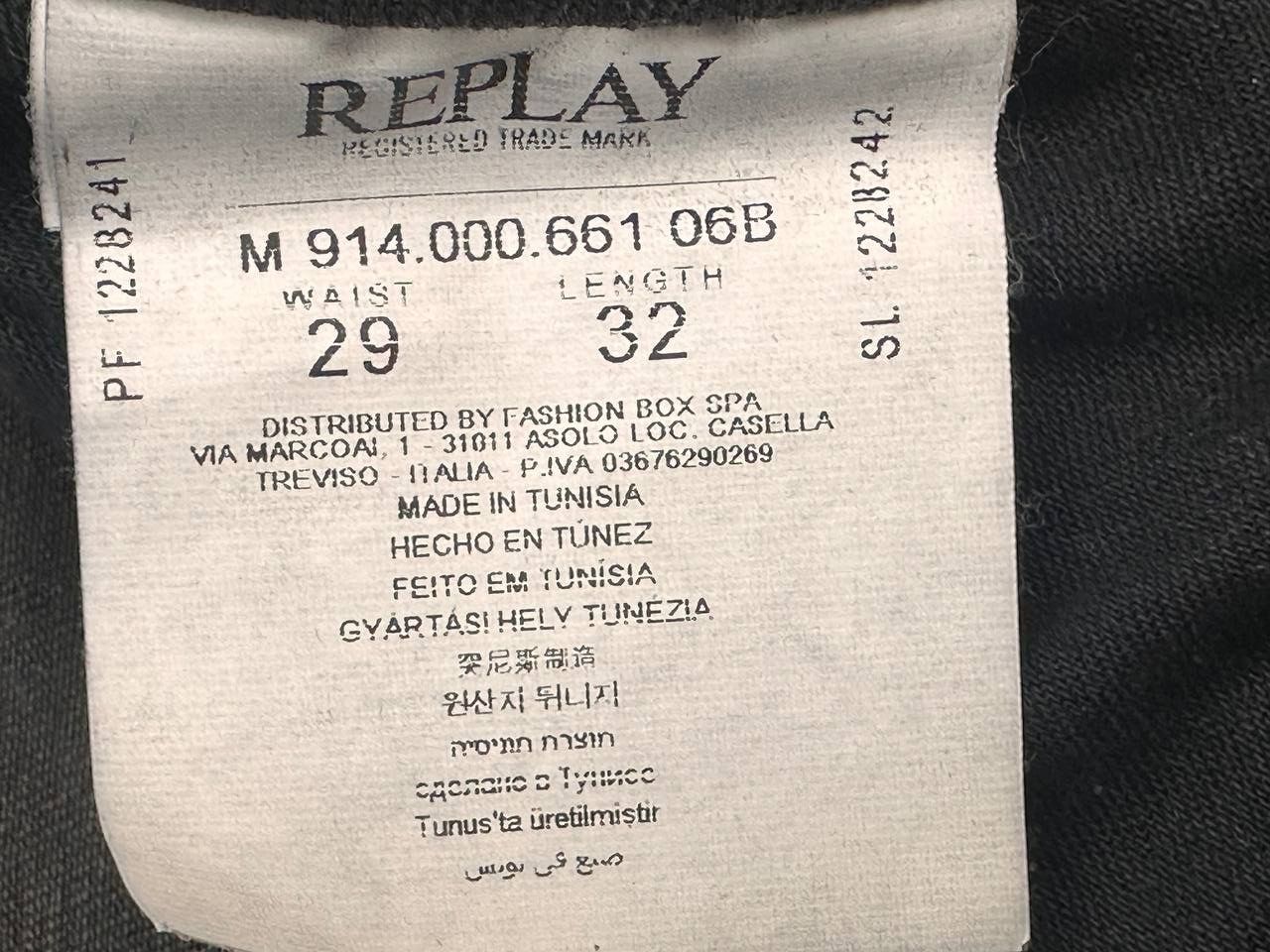 Replay Replay Anbass Jeans Men's W29/L32 Slim Fit Stretch Zip Fly Size US 29 - 4 Thumbnail