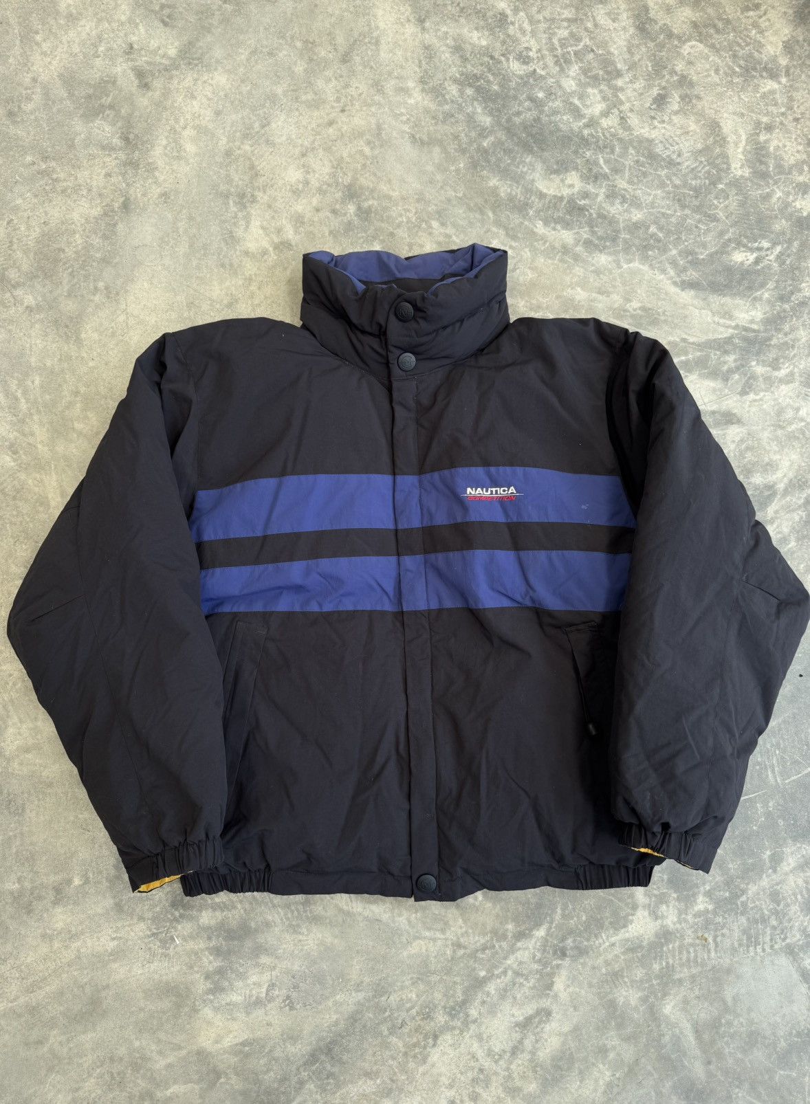 Nautica × Vintage Vintage Nautica Reversible Puffer Jacket Black and Yellow Size US S / EU 44-46 / 1 - 1 Thumbnail