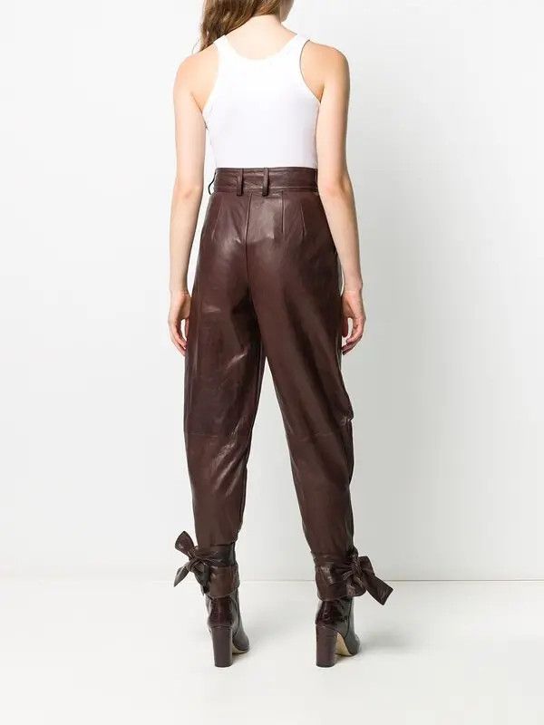 Dolce & Gabbana o1y0925 Leather Casual Pant in Chocolate Brown Size 26" / US 2 / IT 38 - 3 Thumbnail