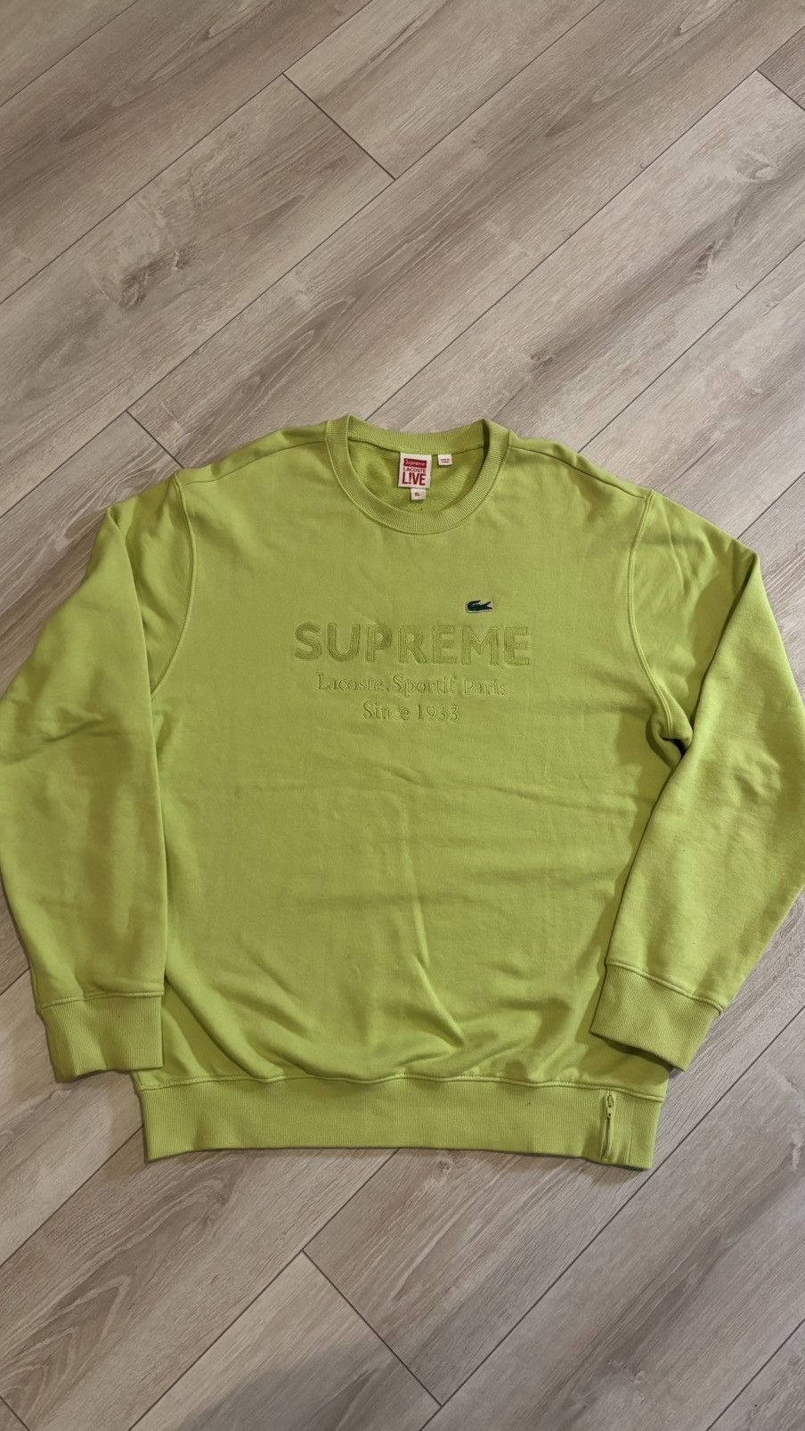 Lacoste × Supreme supreme x lacoste green crewneck XL Size US XL / EU 56 / 4 - 1 Thumbnail