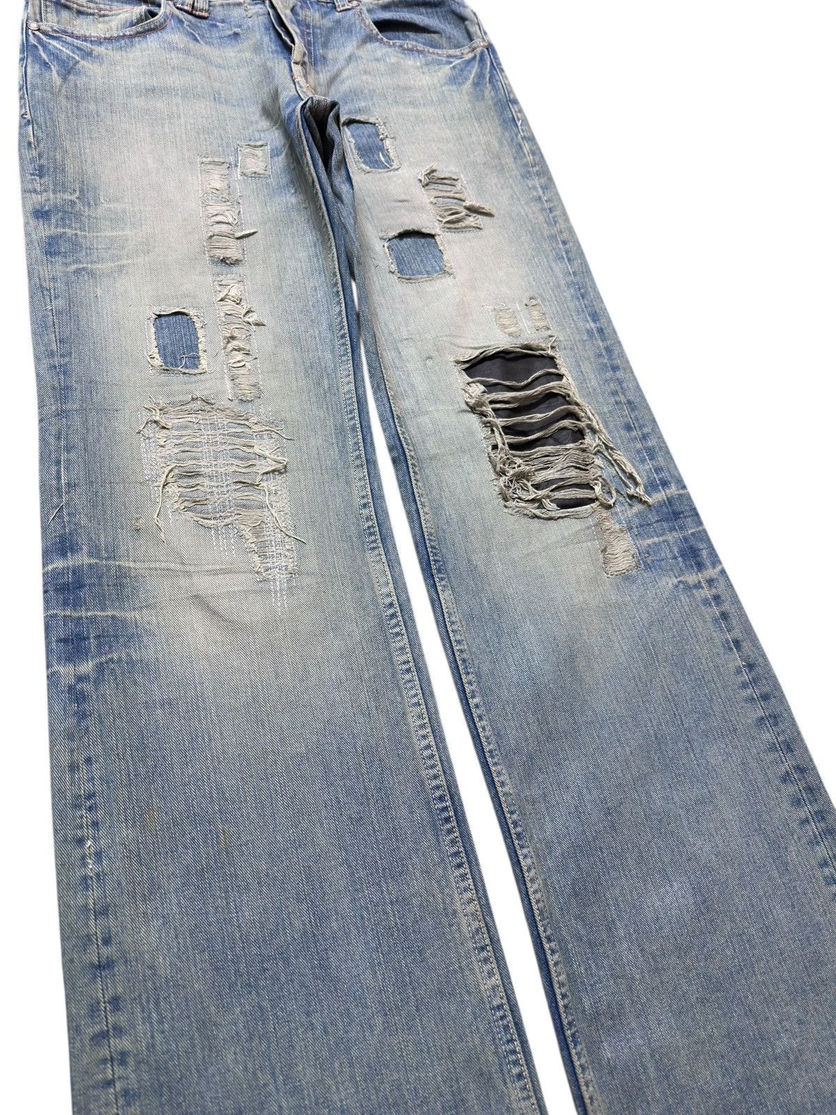 Beauty Beast Vintage Blaind Alley Ripped Mudwash Grunge Distressedd Denim Size US 31 - 3 Thumbnail