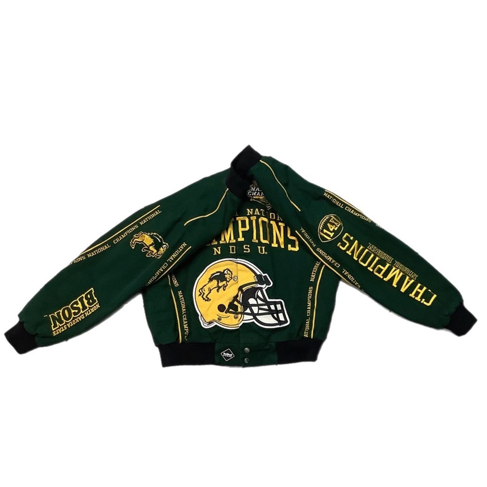 Vintage NDSU Champions 14 X Division Bison Bomber jacket Size US L / EU 52-54 / 3 - 2 Thumbnail