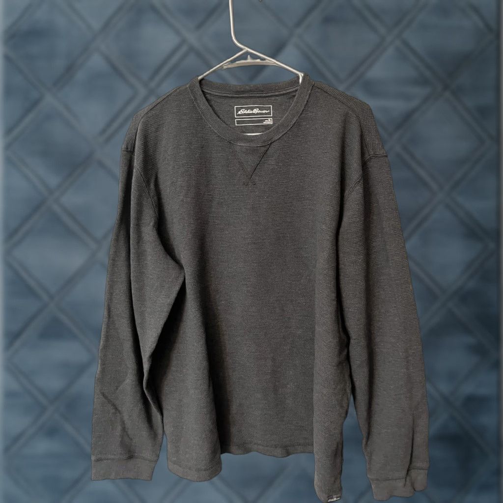 Eddie Bauer Eddie Bauer Shirt Men XL Gray Long Sleeve Crew Neck Sweatshirt Pullover Waffle Default Size US XL / EU 56 / 4 - 1 Thumbnail