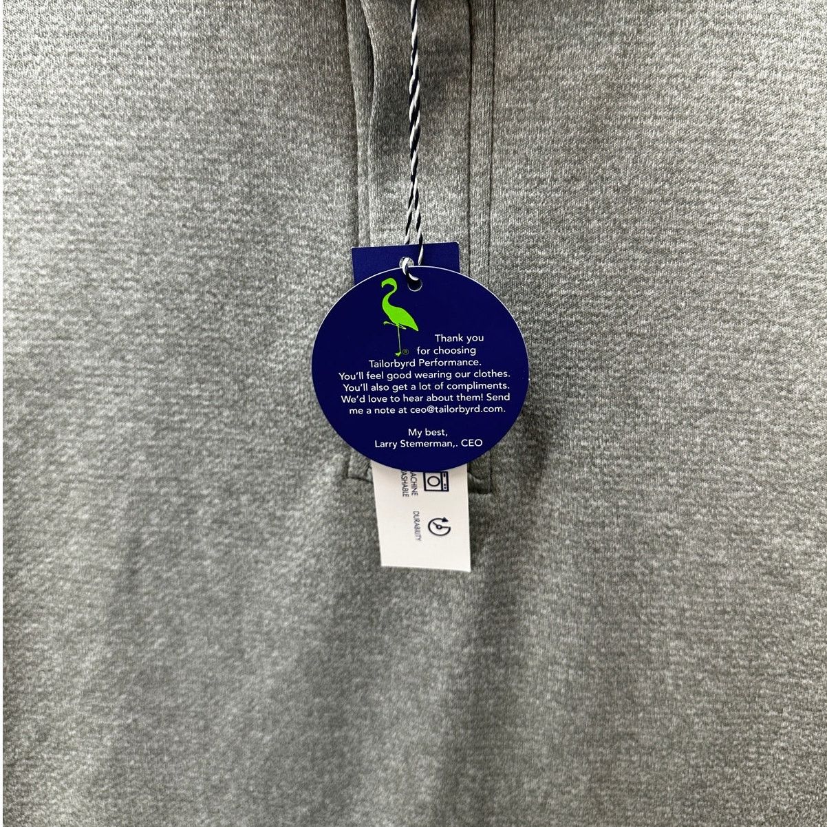 Tailorbyrd TaylorByrd Size XXL Grey Half Zip Active Fleece Long Sleeve Size US XXL / EU 58 / 5 - 2 Thumbnail