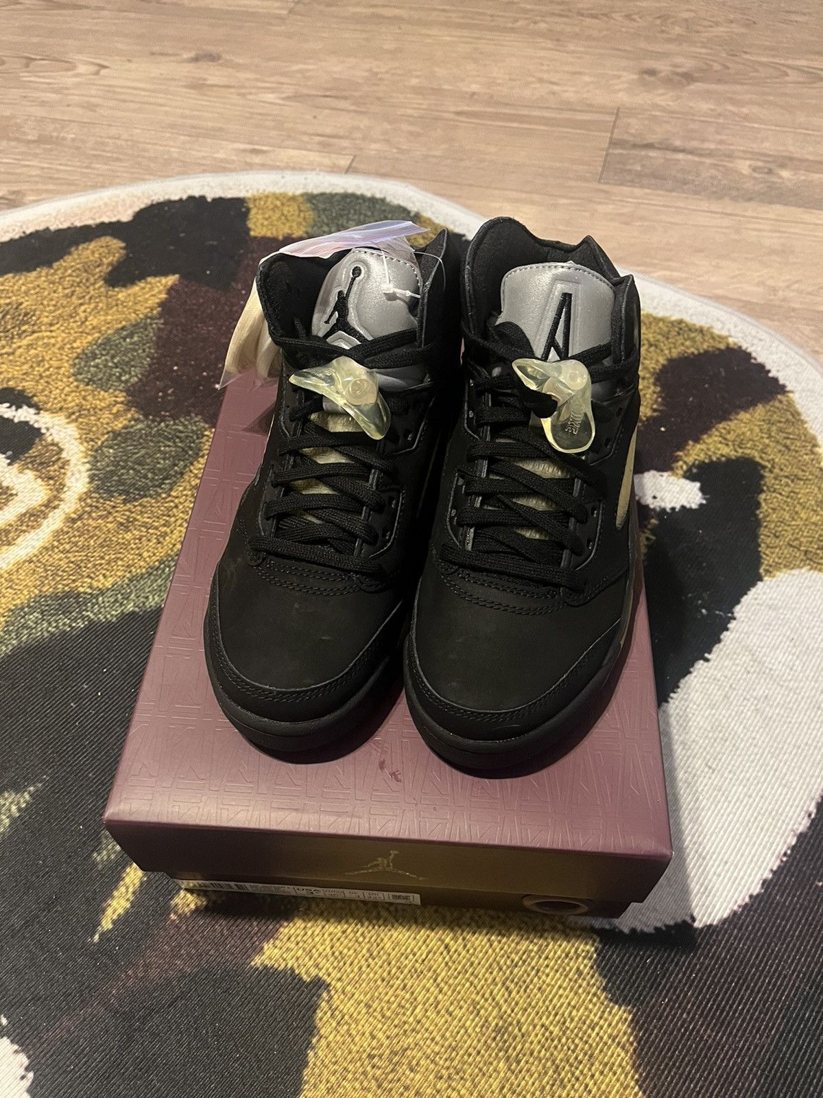 image of A Ma Maniere Jordan 5 Shoes in Black, Women's (Size 4)