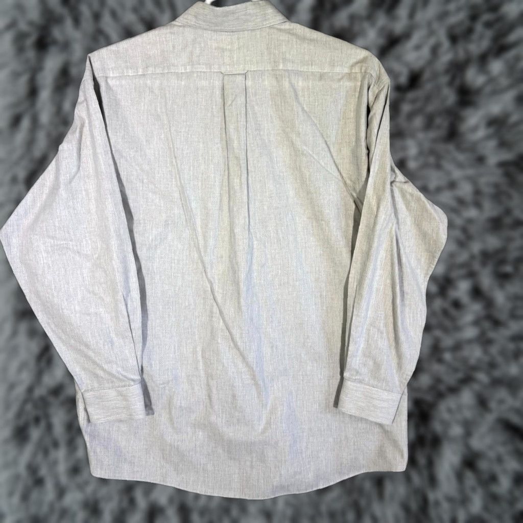 Vintage Gold Label Dress Shirt Men Blue 100% Cotton Long Sleeve 17×35 Formal Shirt Mens Regular Blue Size 46R - 1 Thumbnail