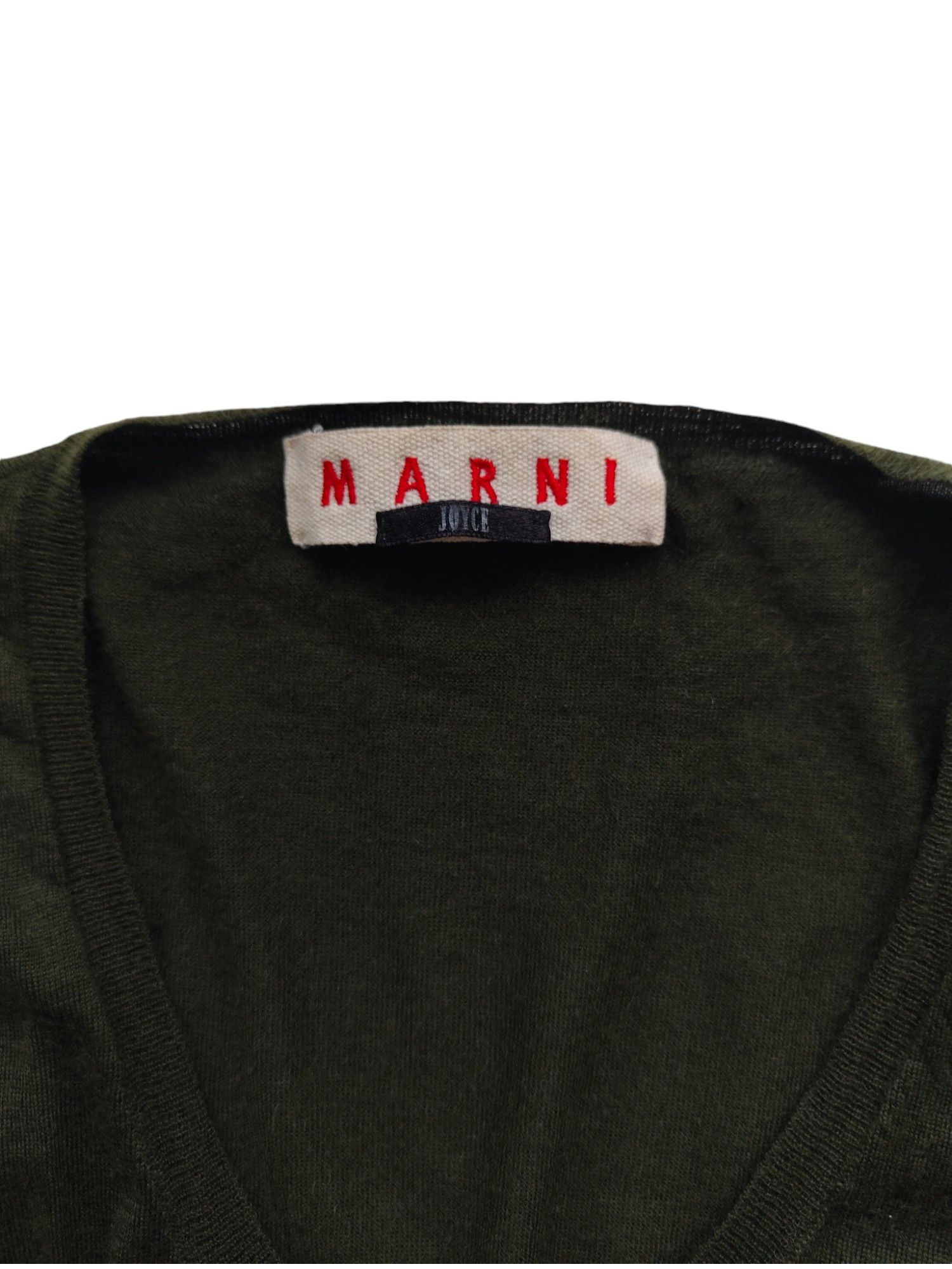 Marni Olive Green Cashmere Open Cardigan Size XS / US 0-2 / IT 36-38 - 6 Thumbnail