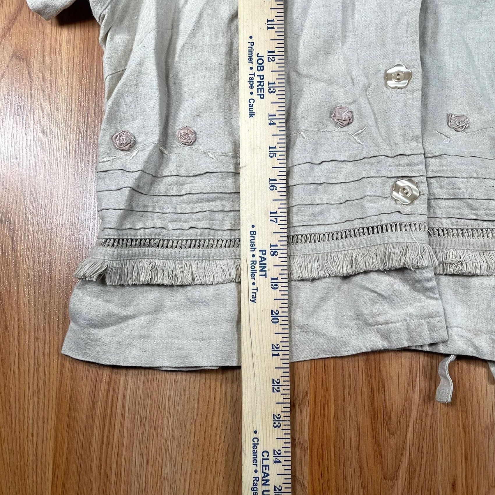 Vintage Fashion Bug Blouse Shirt Beige Linen Blend Button-Up Size 16 Womens Casual Shirt Beige Linen Blend Button-Up Womens 16 Size XXL / US 16-18 / IT 52-54 - 4 Thumbnail