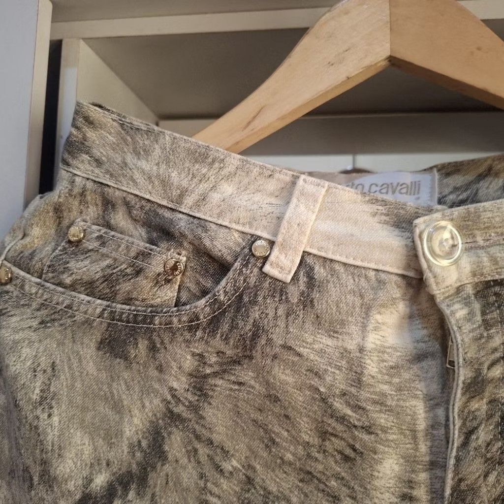 Roberto Cavalli Vintage 90s Roberto Cavali Tiger Print Size US 28 / EU 44 - 3 Thumbnail