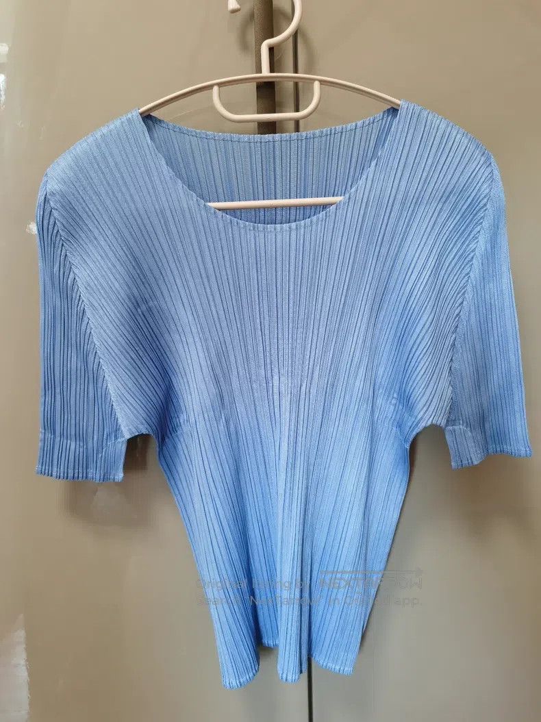 Issey Miyake Issey Miyake Blue Short Sleeve Size L / US 10 / IT 46 - 3 Thumbnail