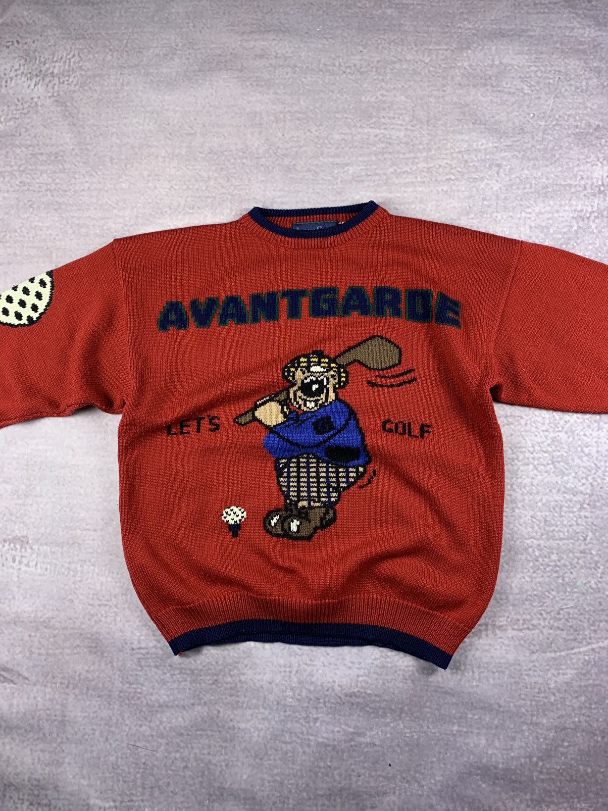 Vintage RARE Vintage Golf Knitted Embroidered Bear Sweater Size US XXL / EU 58 / 5 - 4 Thumbnail