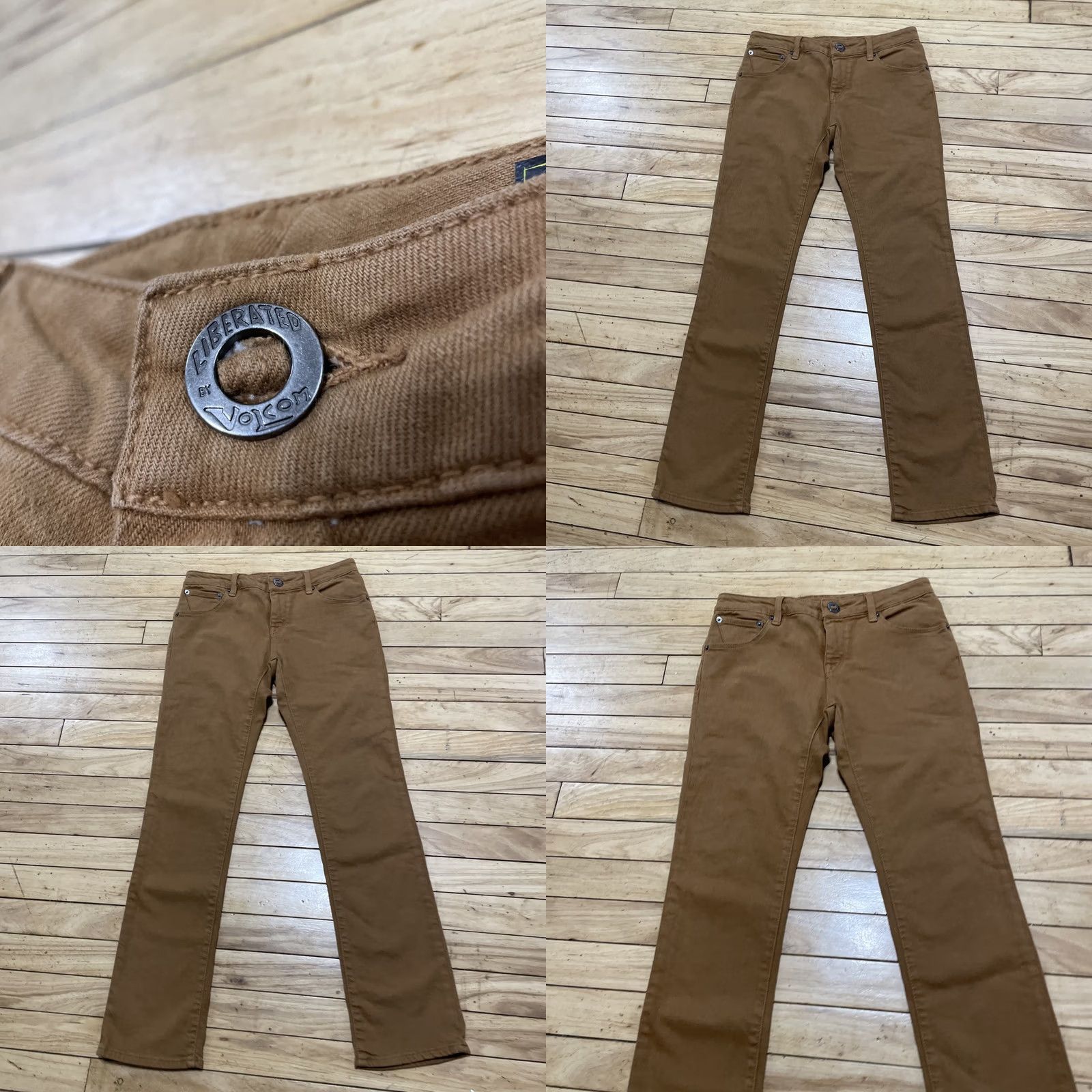 Volcom VOLCOM Jeans Riser Taper Fit Women 27 Brown Straight Beach Skater Pants New Size 27" / US 4 / IT 40 - 10 Thumbnail