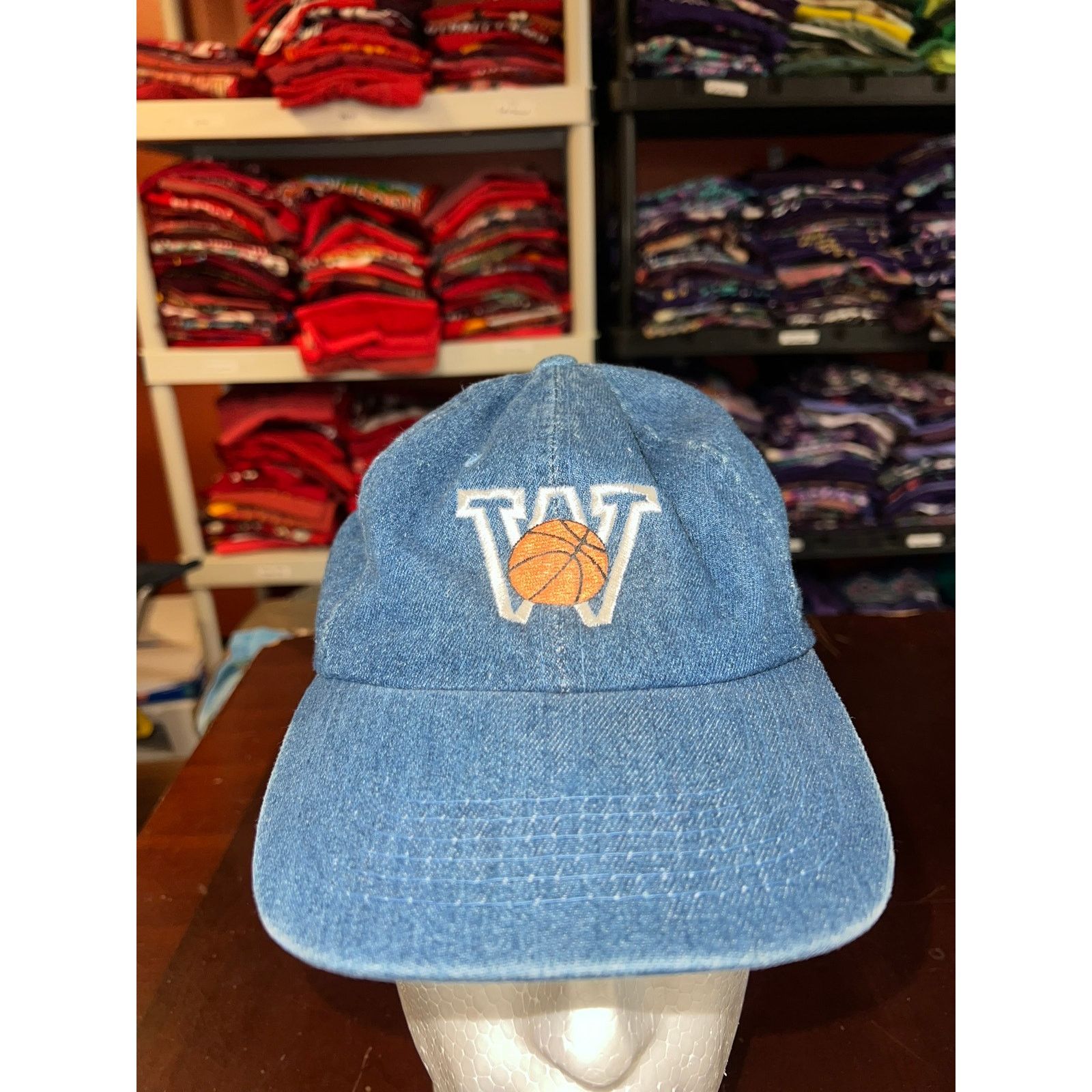Vintage Vintage Washington Hat Basketball Blue Denim Cap Headwear OS Size ONE SIZE - 2 Thumbnail