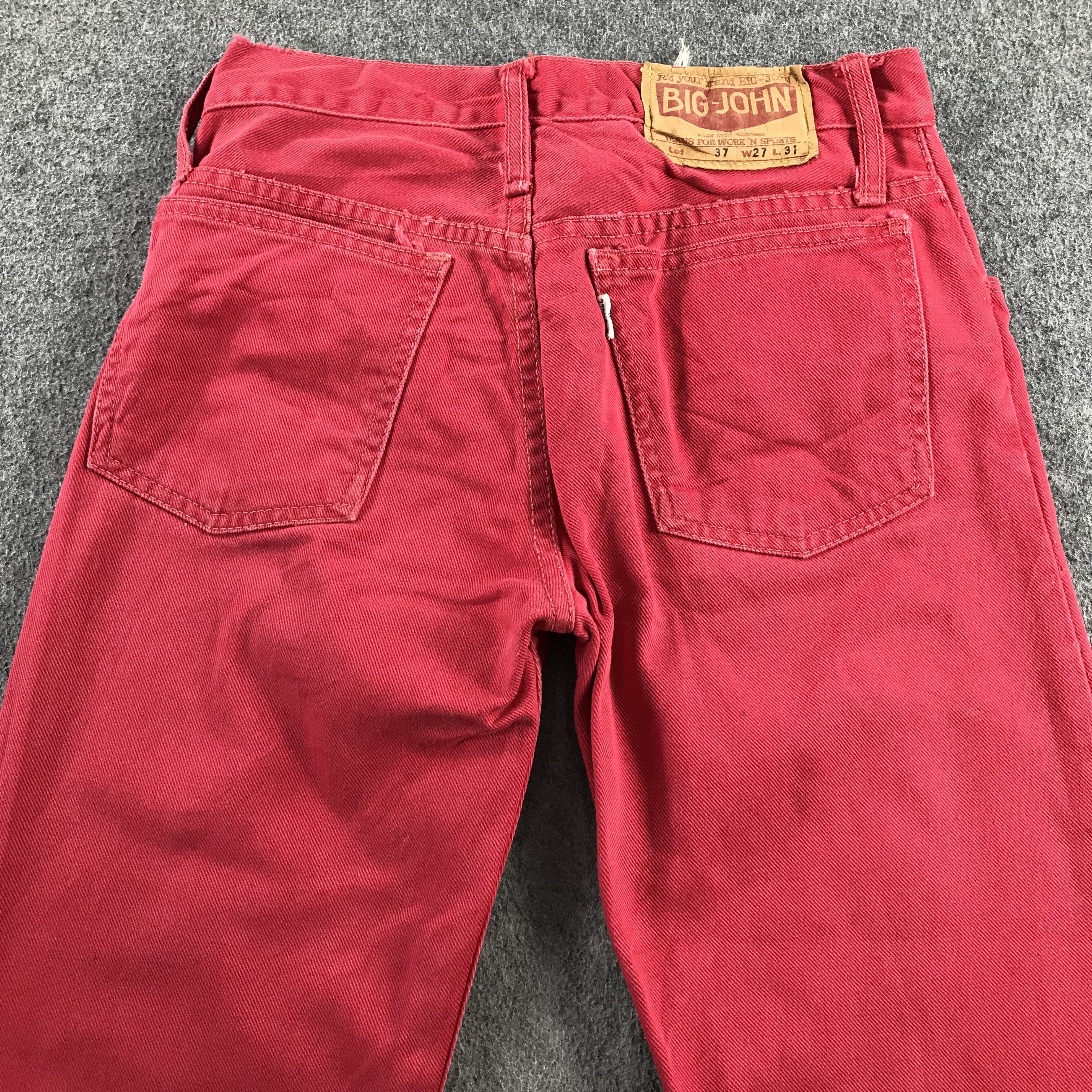 Vintage Vintage Big John Jeans Red Denim KJ3408 Size US 27 - 4 Thumbnail