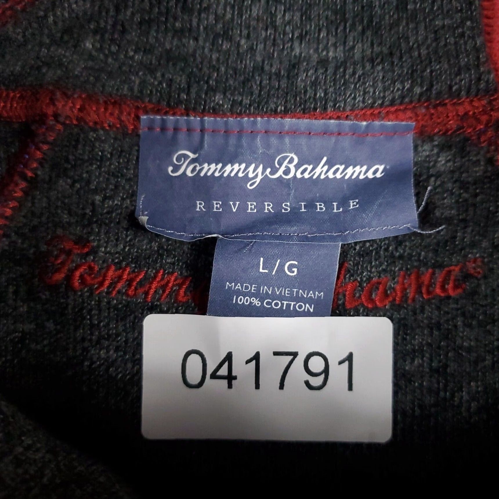 Tommy Bahama Tommy Bahama Mens Large Red 1/4 Zip Pullover Sweater Cotton Blend Long Sleeve Size US L / EU 52-54 / 3 - 8 Thumbnail