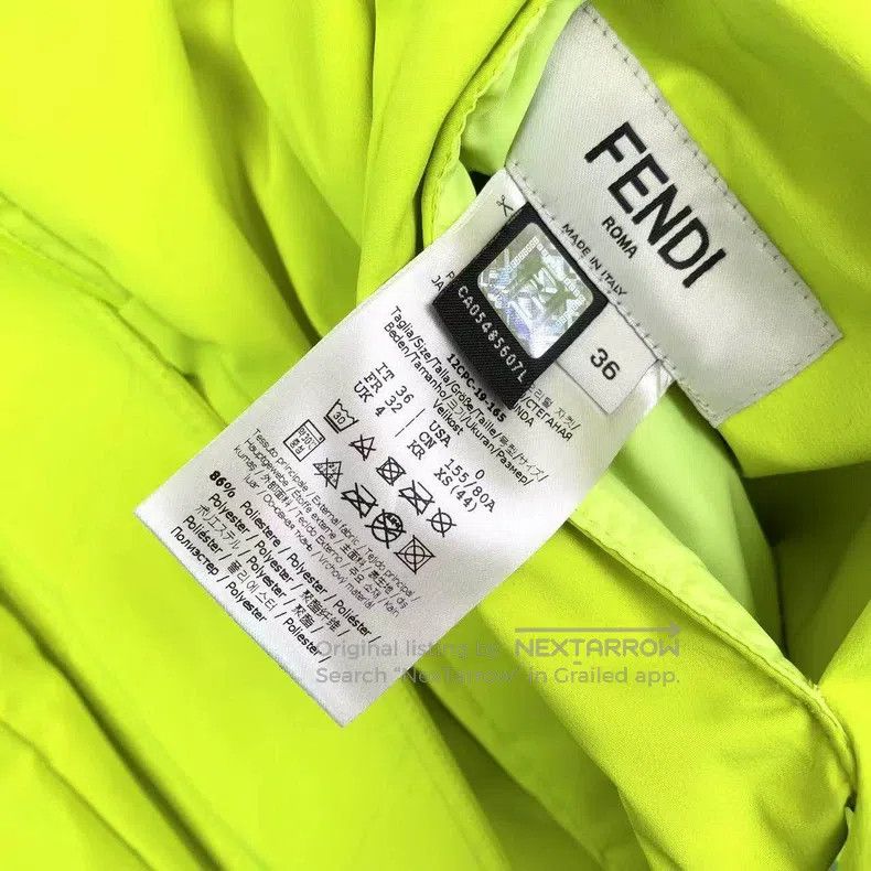 Other Fendi Polyester Fluorescent Yellow Back Letter Logo Windbr Size 4XL / US 24-26 - 4 Thumbnail