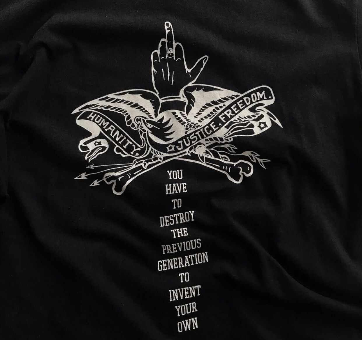 Japanese Brand × Neighborhood × Vintage VINTAGE NEIGHBORHOOD FIGHT ALONE TEE Size US L / EU 52-54 / 3 - 3 Thumbnail