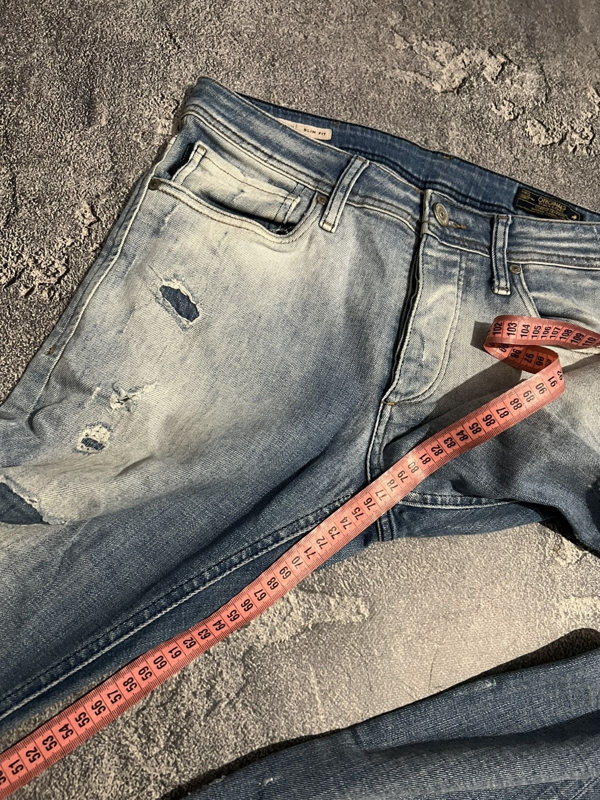 Japanese Brand Destroyed Sexy Skinny Fit Glamour Swag Jeans Size US 32 / EU 48 - 7 Thumbnail