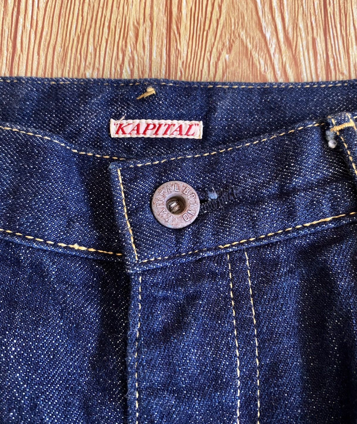 Kapital Rare Vintage Kapital Sashiko Boro Buckle Back Denim 1990s Size US 33 - 10 Thumbnail