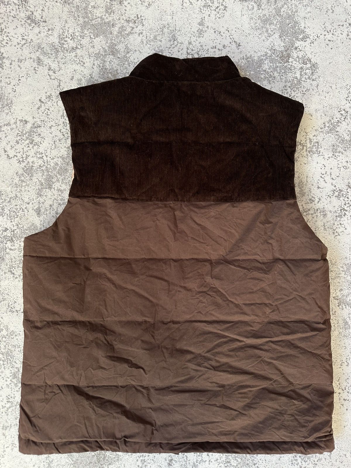 Marine Layer Corduroy Panel Puffer Vest Retro Brown Mens Size US M / EU 48-50 / 2 - 8 Thumbnail