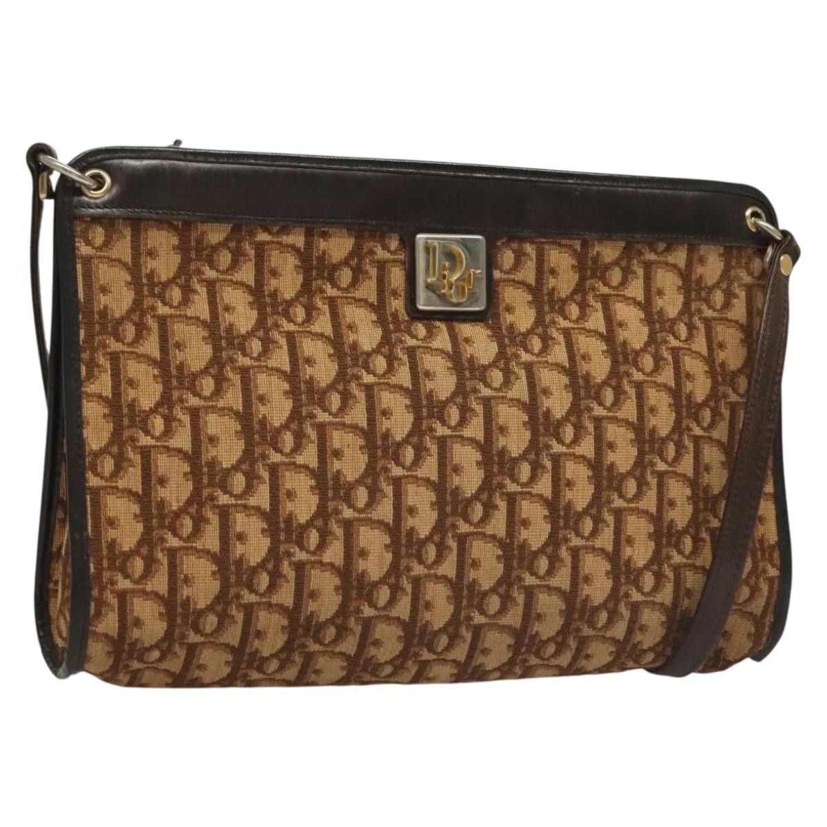 Dior DIOR Trotter Canvas Shoulder Bag Brown Gold Size ONE SIZE - 1 Thumbnail