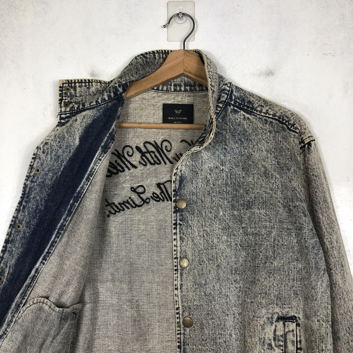 Japanese Brand 📌VINTAGE DENIM JACKET RUSTY BIKER VENCE EXCHANGE JAPAN Size US M / EU 48-50 / 2 - 13 Thumbnail