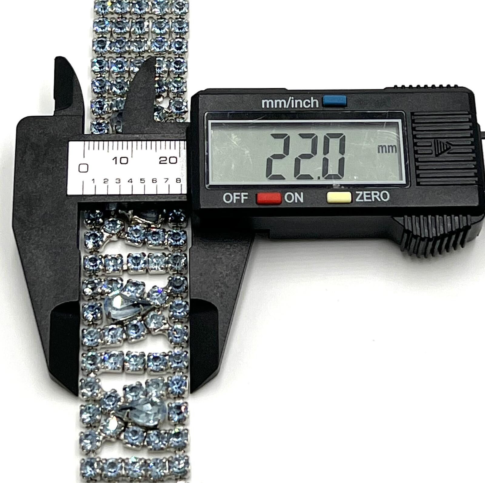 Al Wissam Weiss Blue Teardrop & Round Rhinestone Tennis Clasp Bracelet Size ONE SIZE - 6 Thumbnail