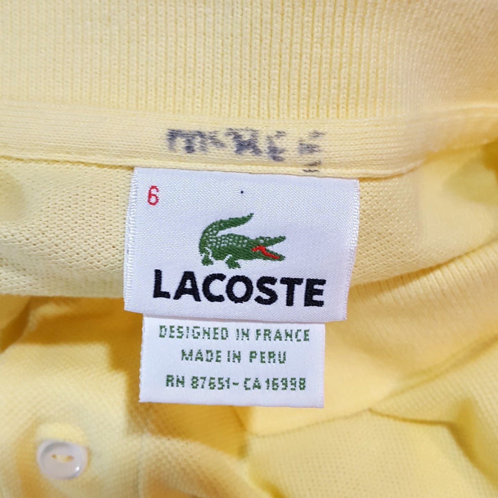 Lacoste Vintage Lacoste Polo Shirt Men's Large Short Sleeve Yellow Cotton Preppy 90s Golf Collar Size US S / EU 44-46 / 1 - 6 Thumbnail