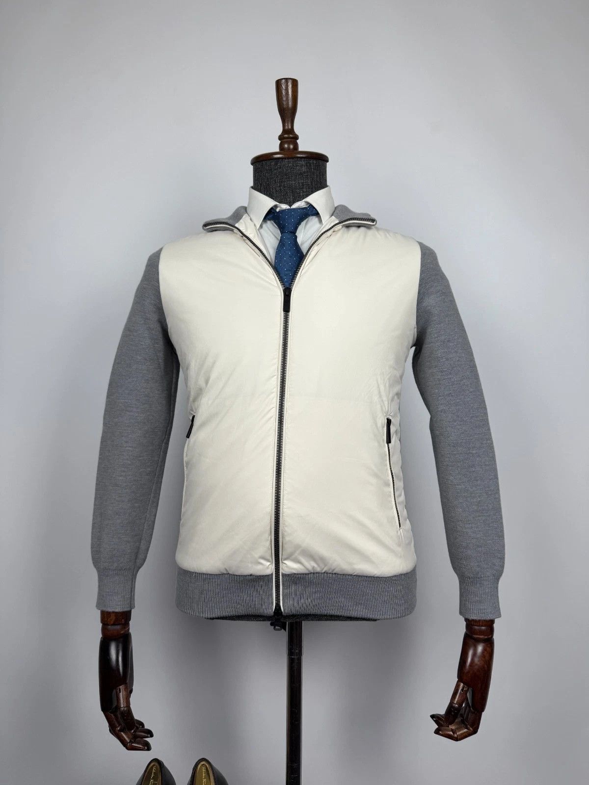 Boggi Boggi Milano Wool Long Sleeve Outerwear High Neck Jacket Size US M / EU 48-50 / 2 - 2 Thumbnail