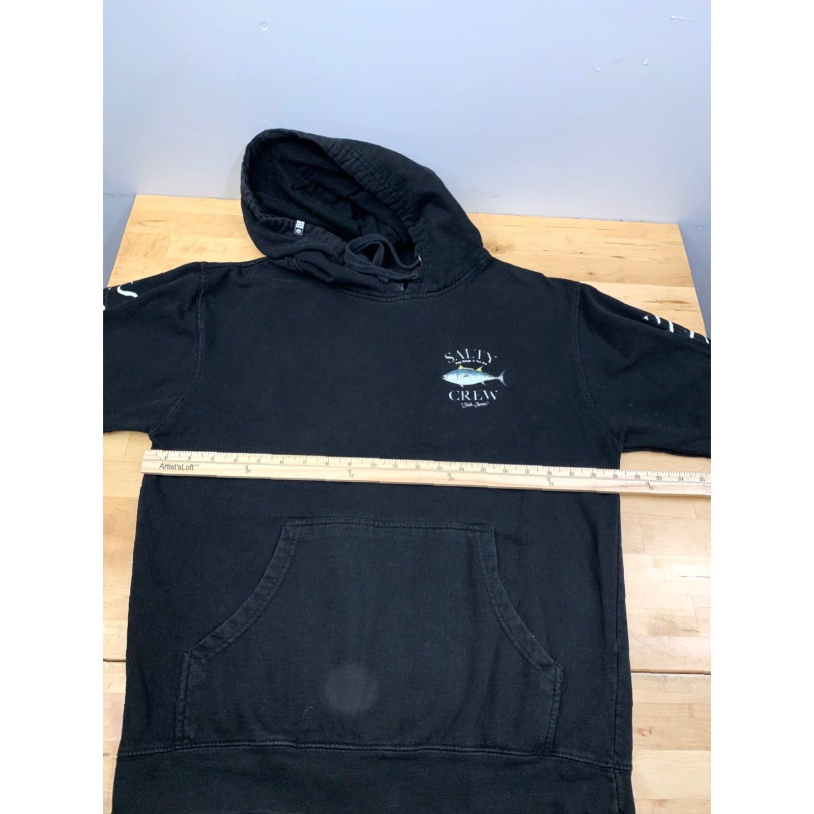 Vintage Salty Crew Hoodie Mens M Black Graphic Print Pockets Pullover Size US M / EU 48-50 / 2 - 5 Thumbnail