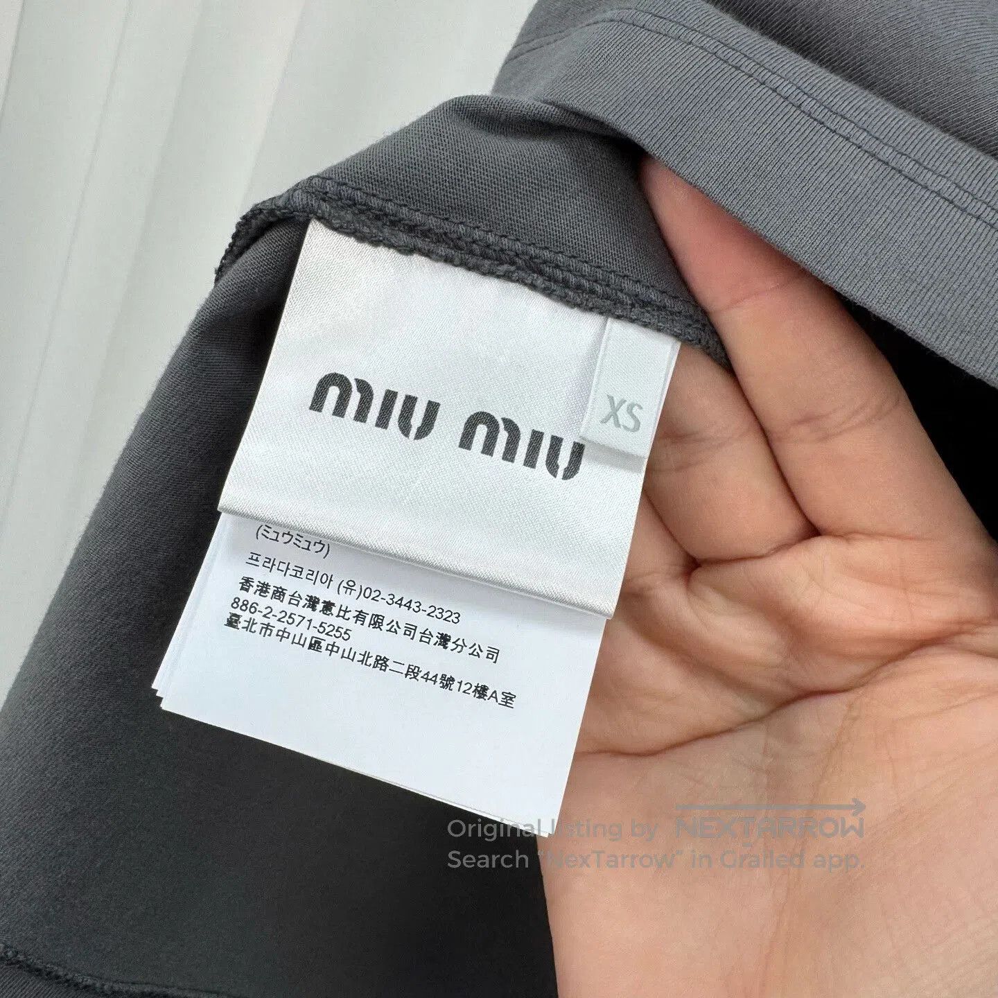 Miu Miu Miu Miu Gray Embroidered Letter Sleeveless Top. Size XS / US 0-2 / IT 36-38 - 6 Thumbnail