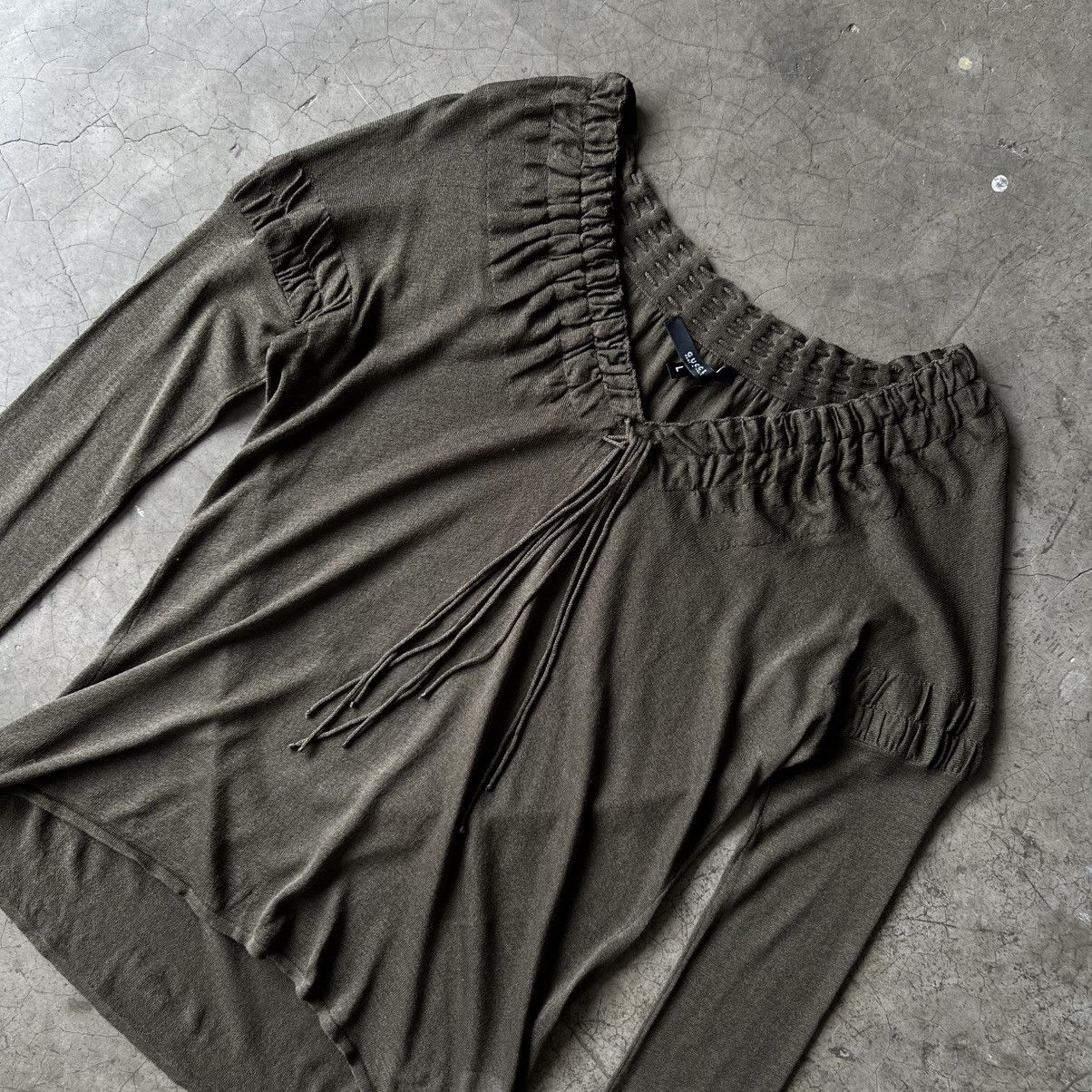 Gucci 90’s Gucci - Tom Ford - Silk Sheer Long Sleeve Size L / US 10 / IT 46 - 3 Thumbnail
