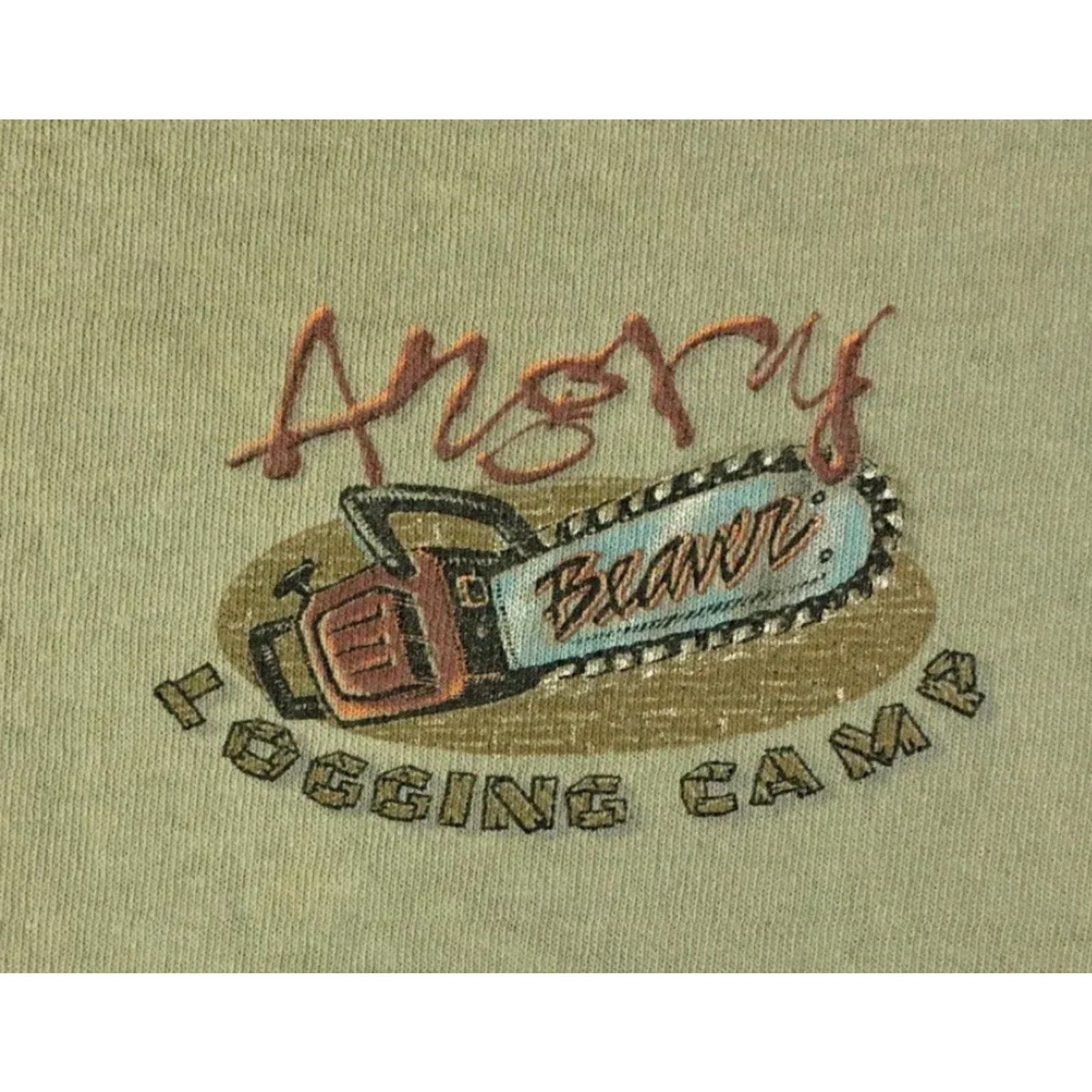 Vintage VINTAGE Angry Beaver Logging Camp Shirt XL Beige T-Shirt Men Bar 90s Funny Grunge Biker Nature USA USA Shirt Bears Beaver Logo Size US XL / EU 56 / 4 - 4 Thumbnail