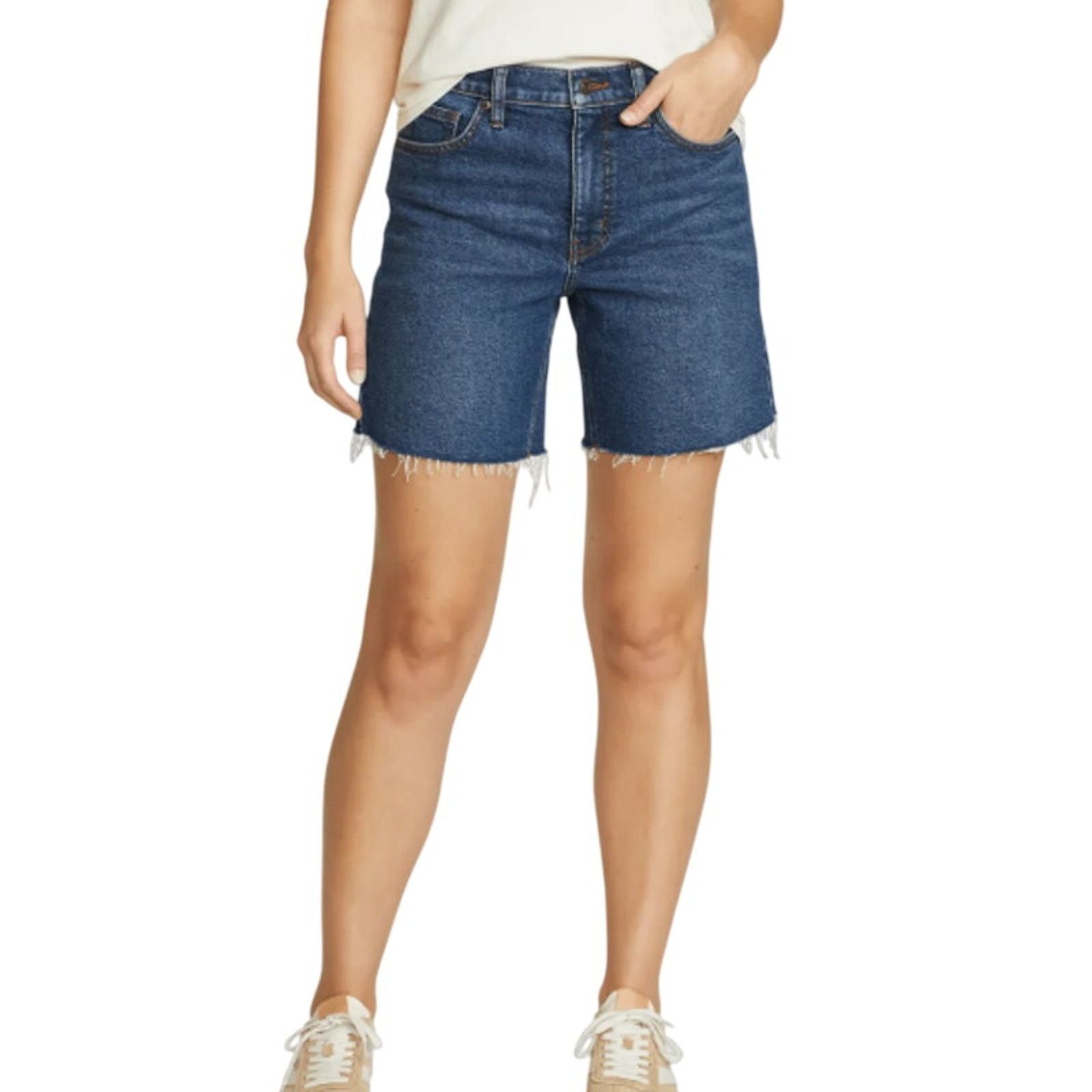 Eddie Bauer New Eddie Bauer Womens Size 10 High Rise Cutoff Denim Shorts Size 32" / US 10 / IT 46 - 1 Thumbnail